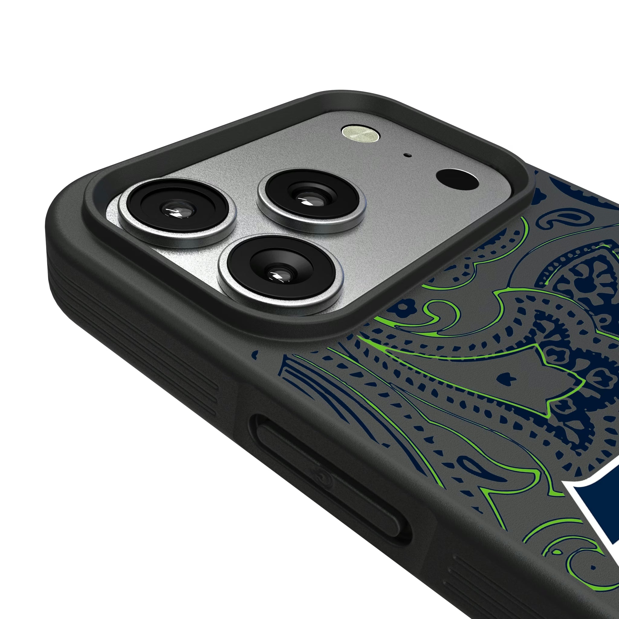 Seattle Seahawks Paisley iPhone Bump Phone Case for Apple iPhone - Detail#Device_iPhone 17 Pro