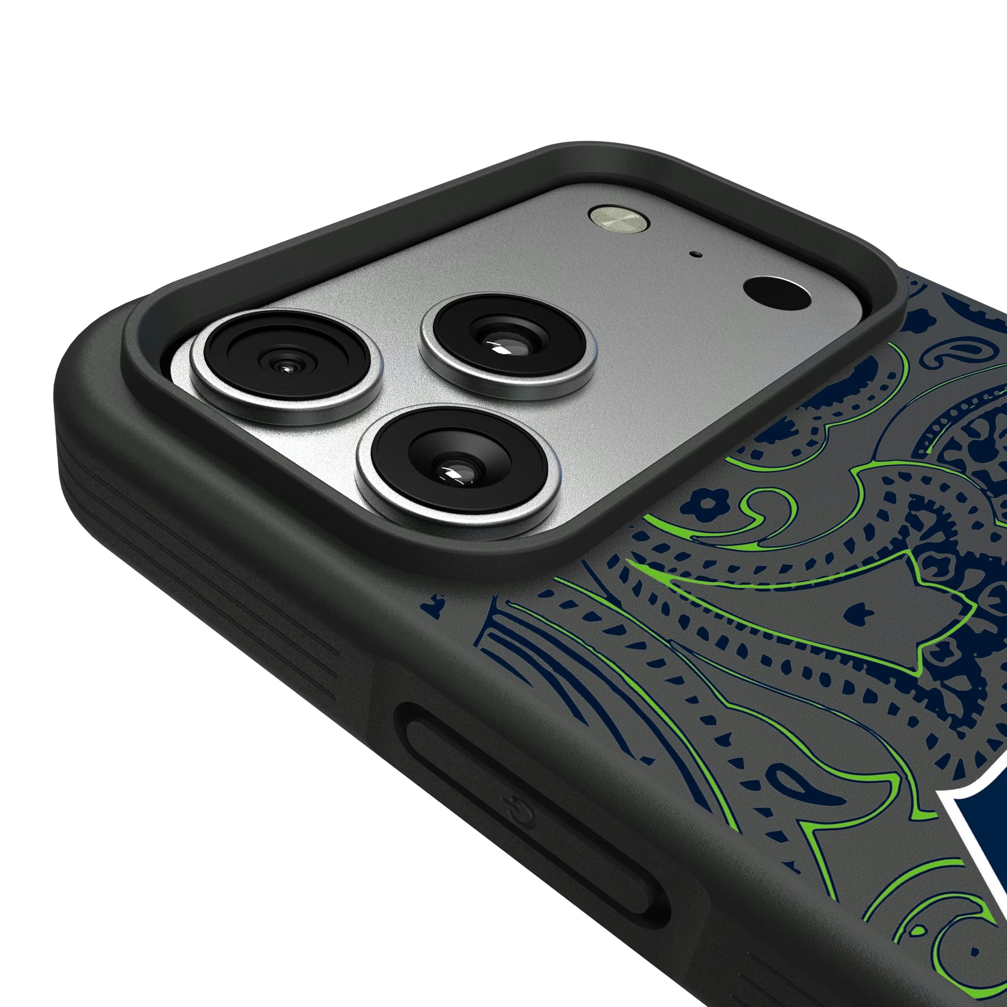 Seattle Seahawks Paisley iPhone Bump Phone Case for Apple iPhone - Detail#Device_iPhone 17 Pro Max