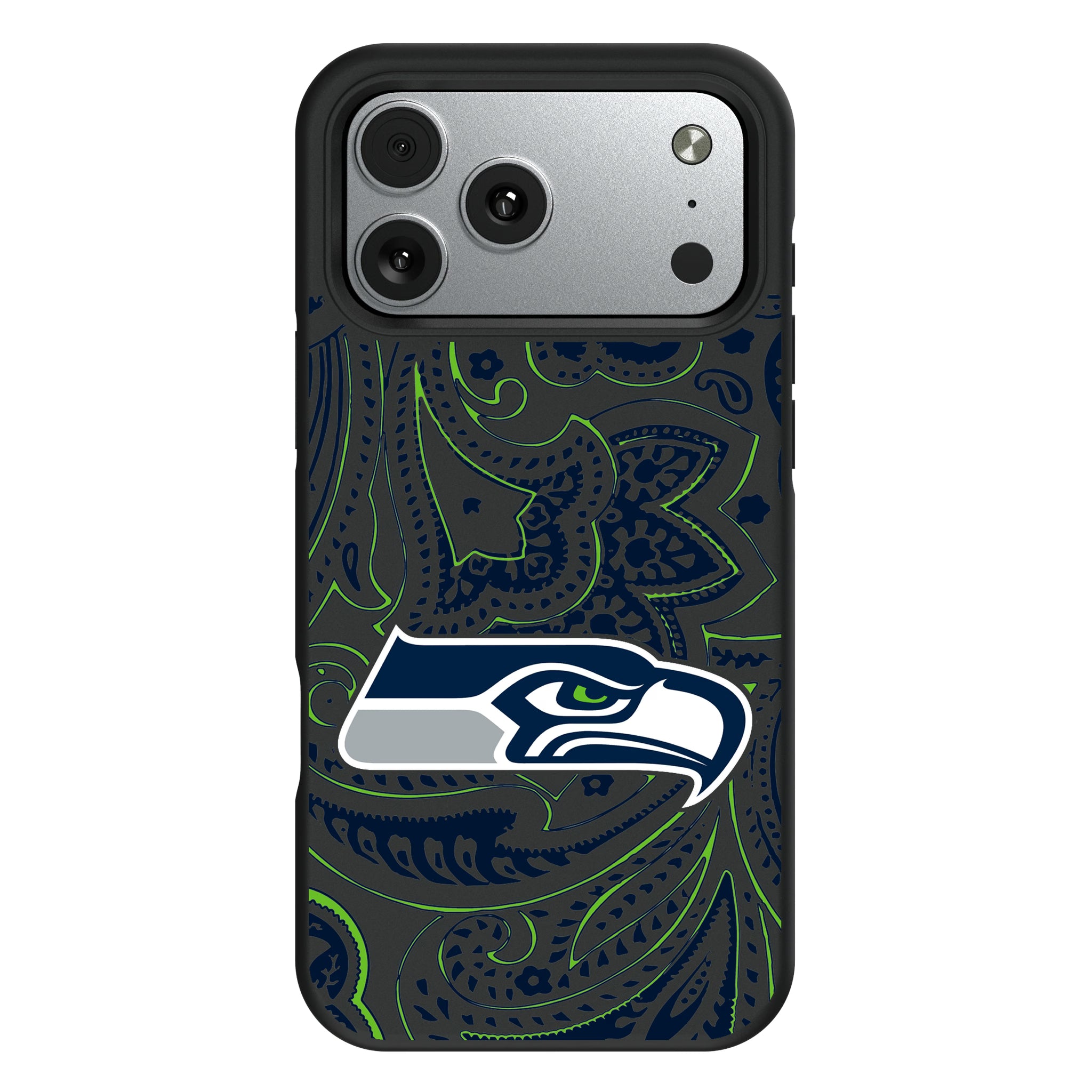 Seattle Seahawks Paisley iPhone Bump Phone Case for Apple iPhone#Device_iPhone 17 Pro Max