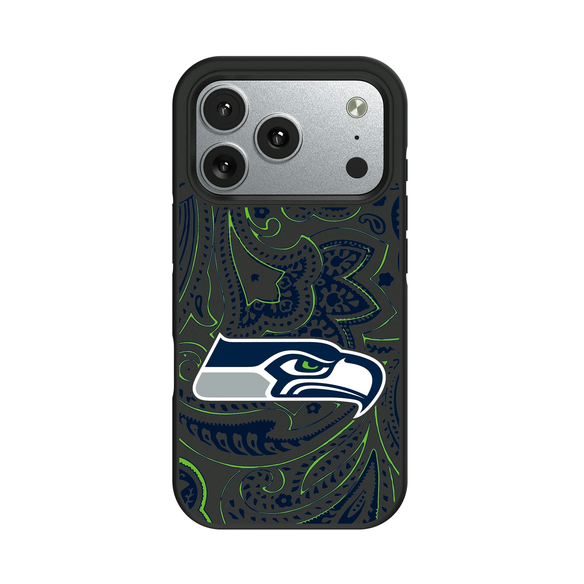 Seattle Seahawks Paisley iPhone Bump Phone Case for Apple iPhone#Device_iPhone 17 Pro