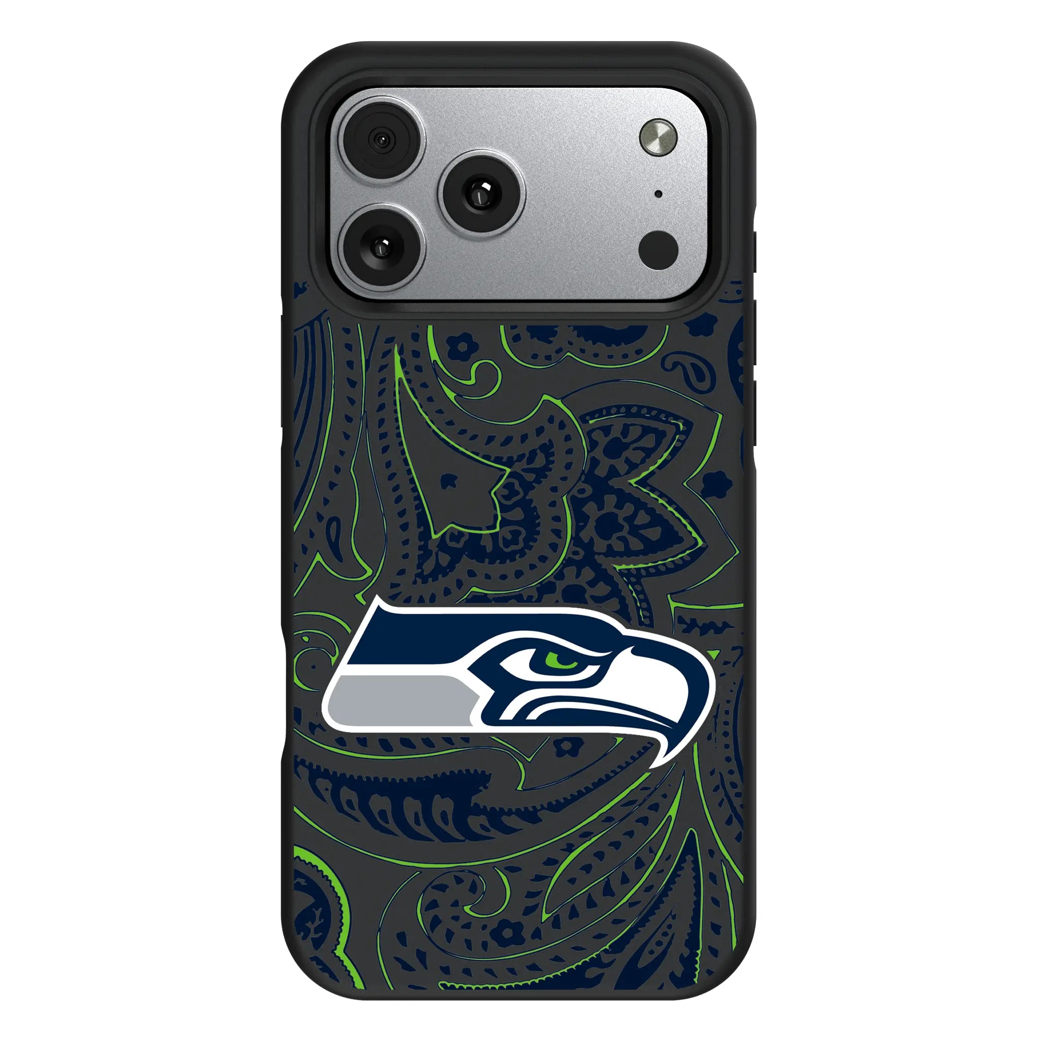 Seattle Seahawks Paisley iPhone Bump Phone Case for Apple iPhone#Device_iPhone 17 Pro Max