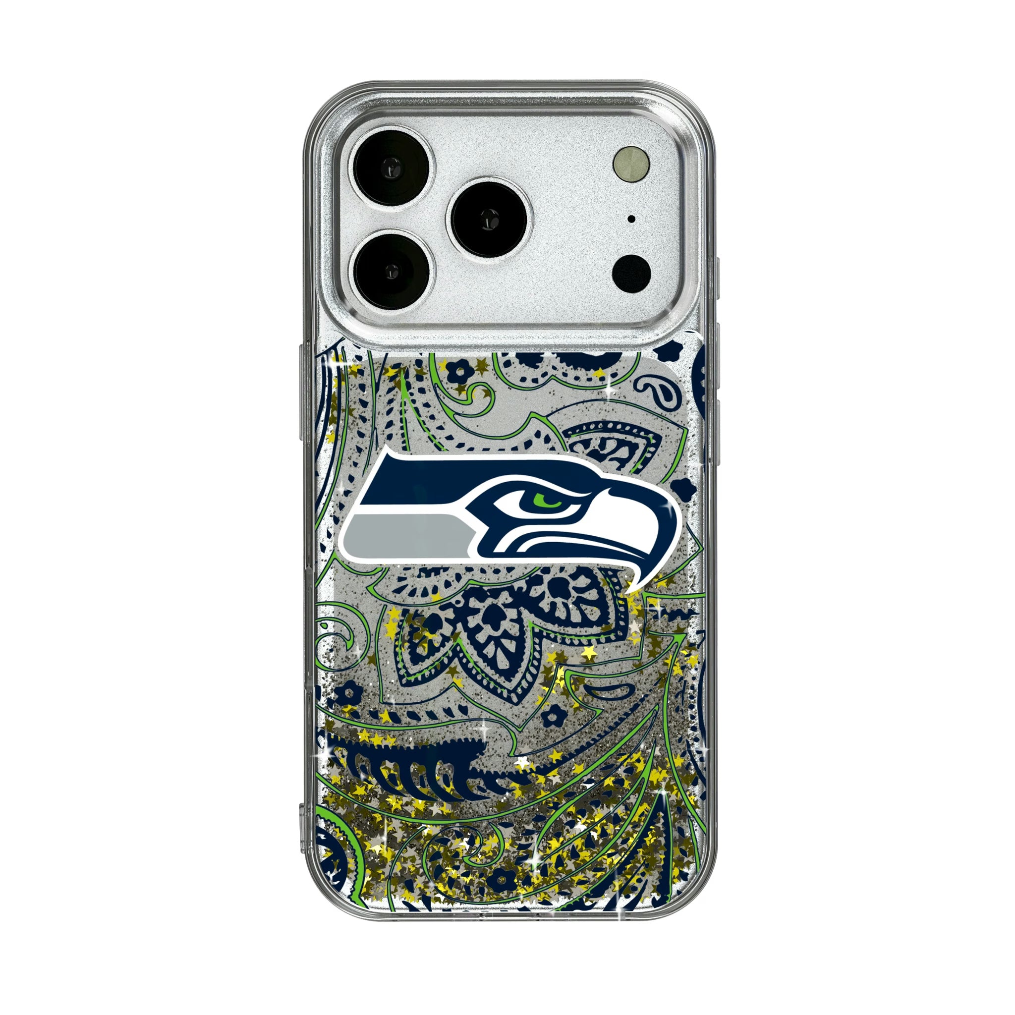 Seattle Seahawks Paisley iPhone Glitter Phone Case for Apple iPhone