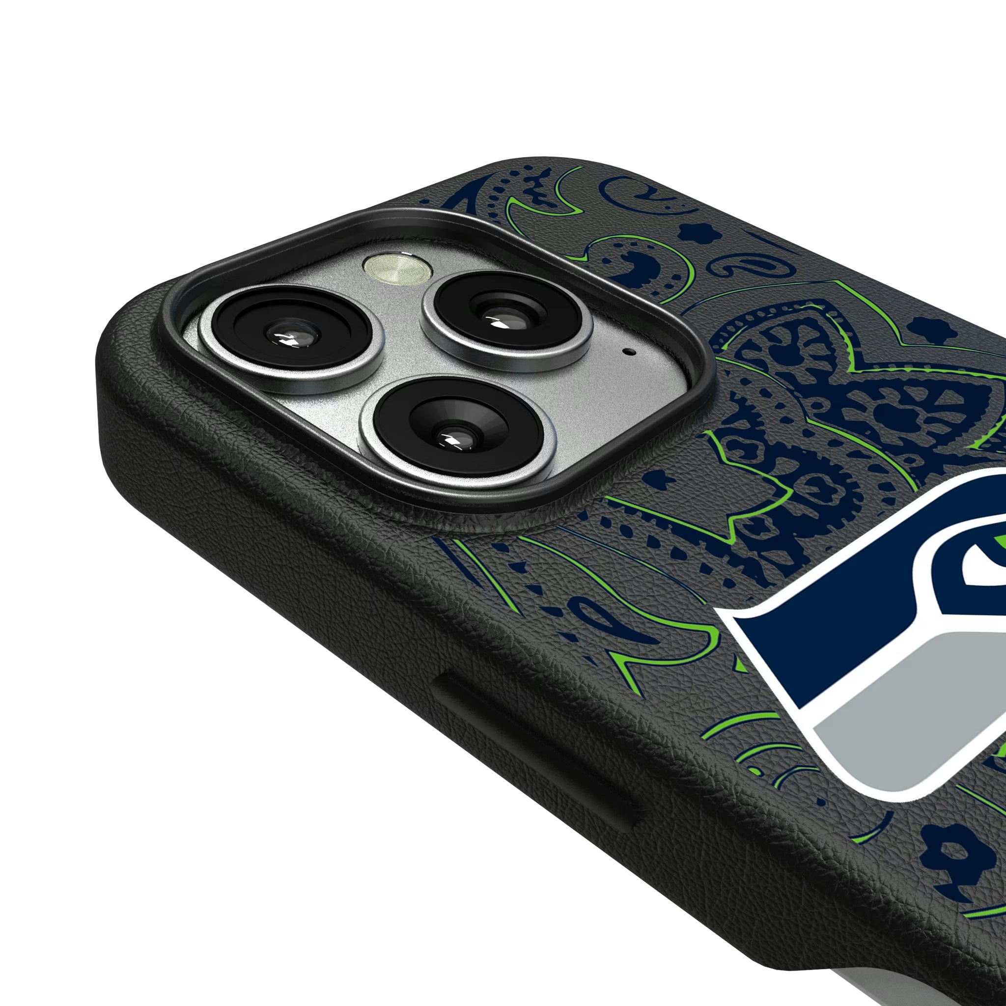 Seattle Seahawks Paisley iPhone MagSafe Compatible Phone Case for Apple iPhone - Detail