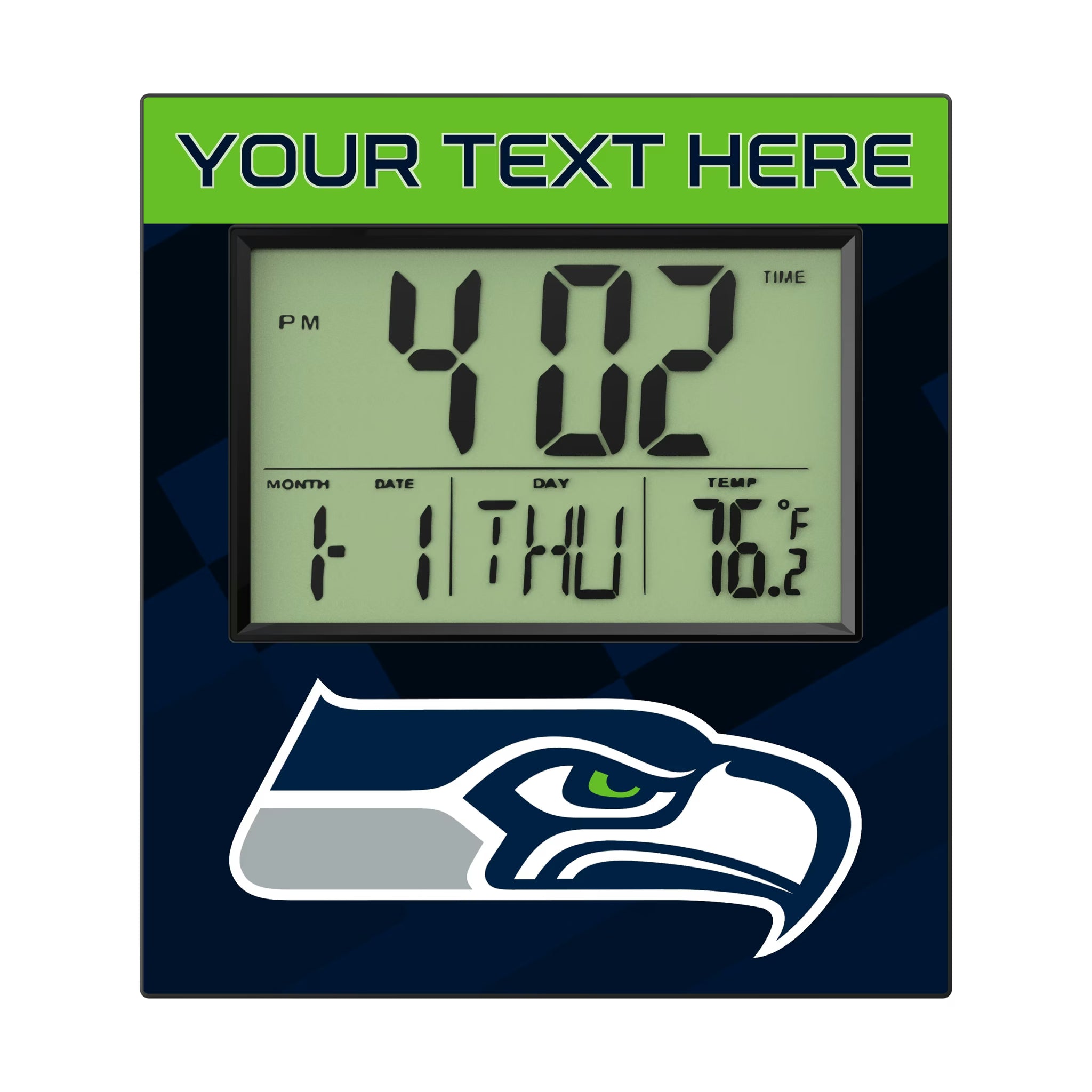 Seattle Seahawks Personalized Color Block Wall Clock