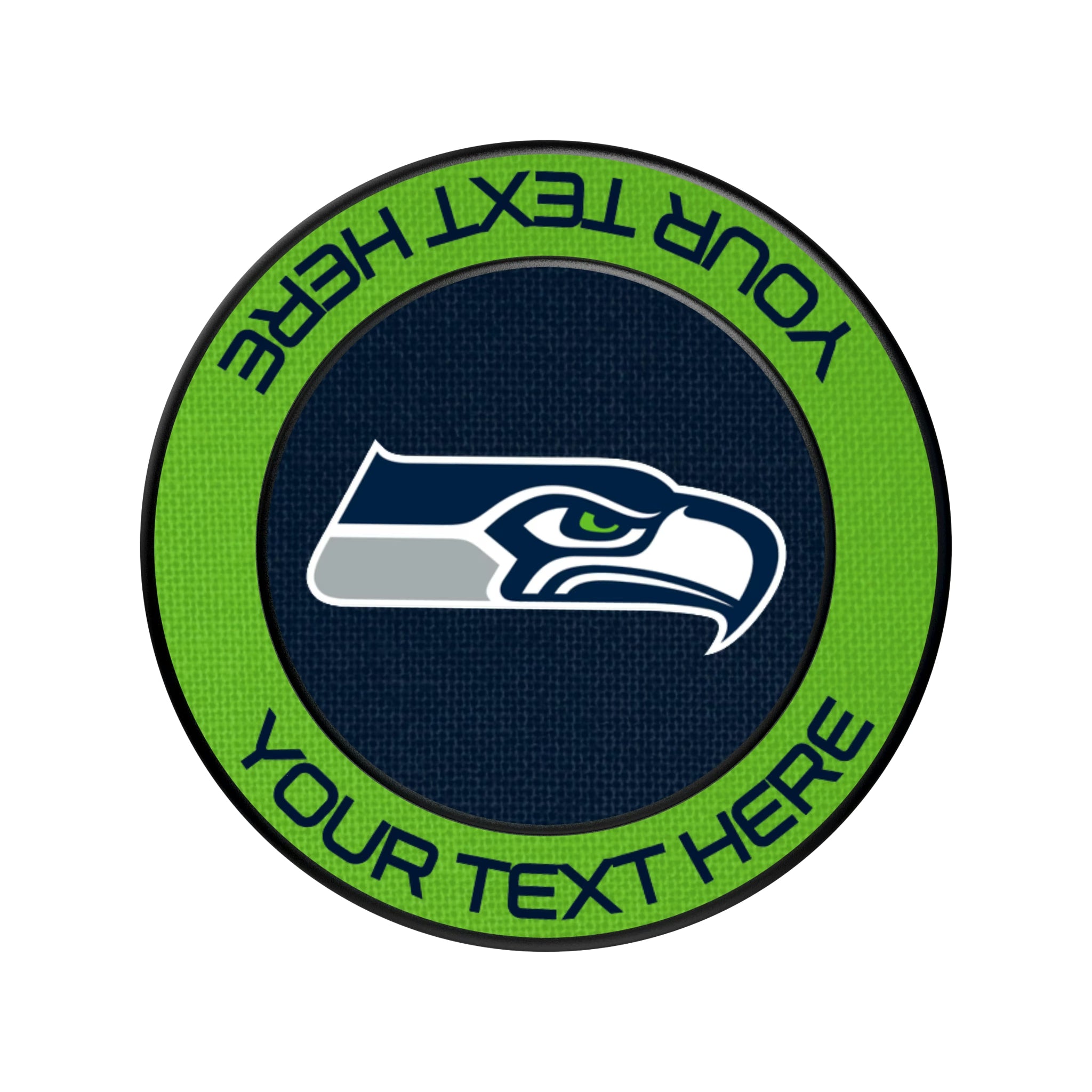 Seattle Seahawks Personalized Endzone Solid Popsockets Round Magnetic