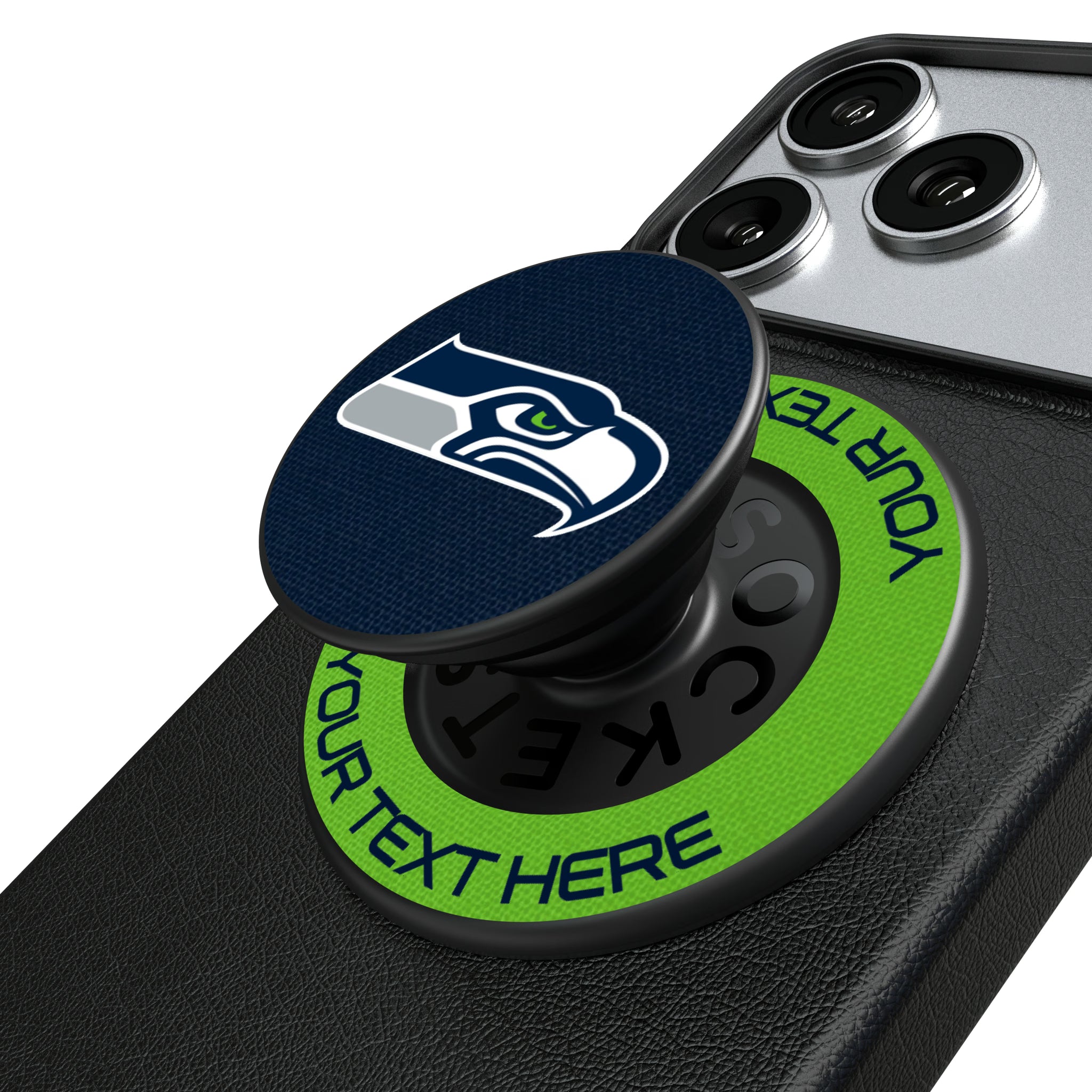 Seattle Seahawks Personalized Endzone Solid Popsockets Round Magnetic