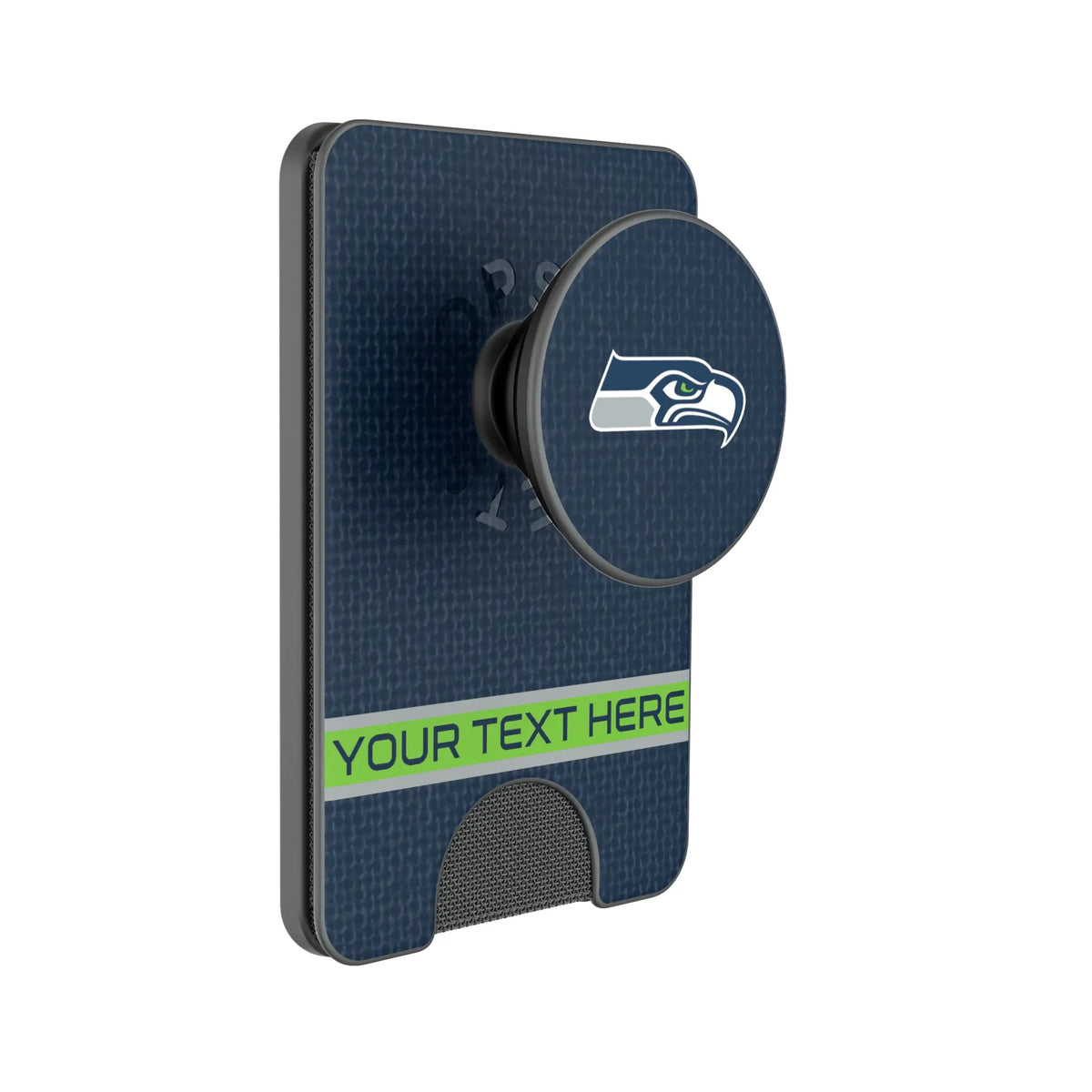 Seattle Seahawks Personalized Endzone Solid Popsockets Wallet Magnetic