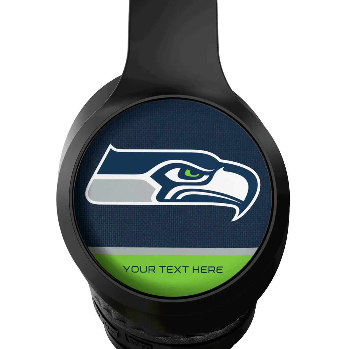 Seattle Seahawks Personalized Endzone Solid Wireless Over-Ear Headphones With Case - Detail