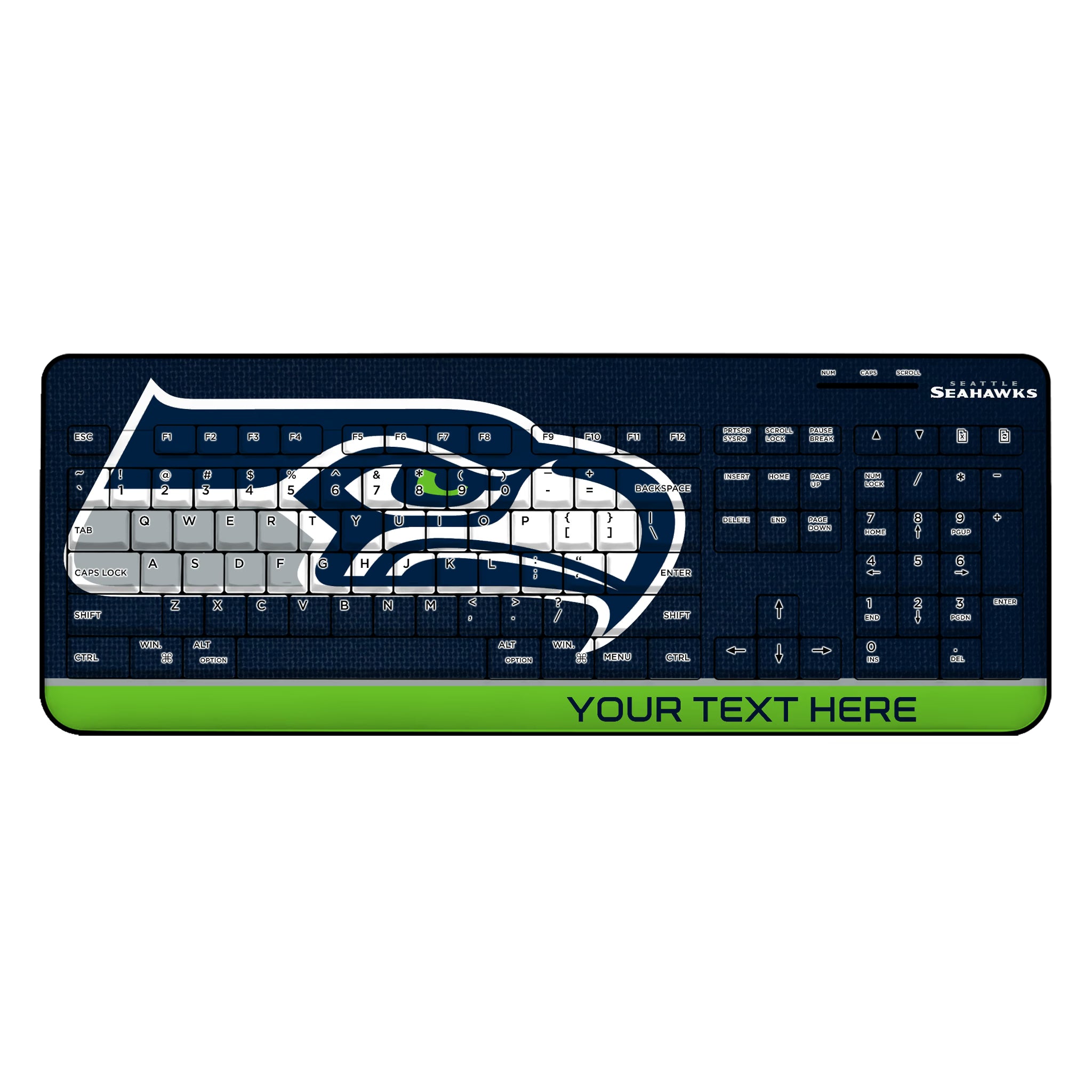 Seattle Seahawks Personalized Endzone Solid Wireless USB Keyboard