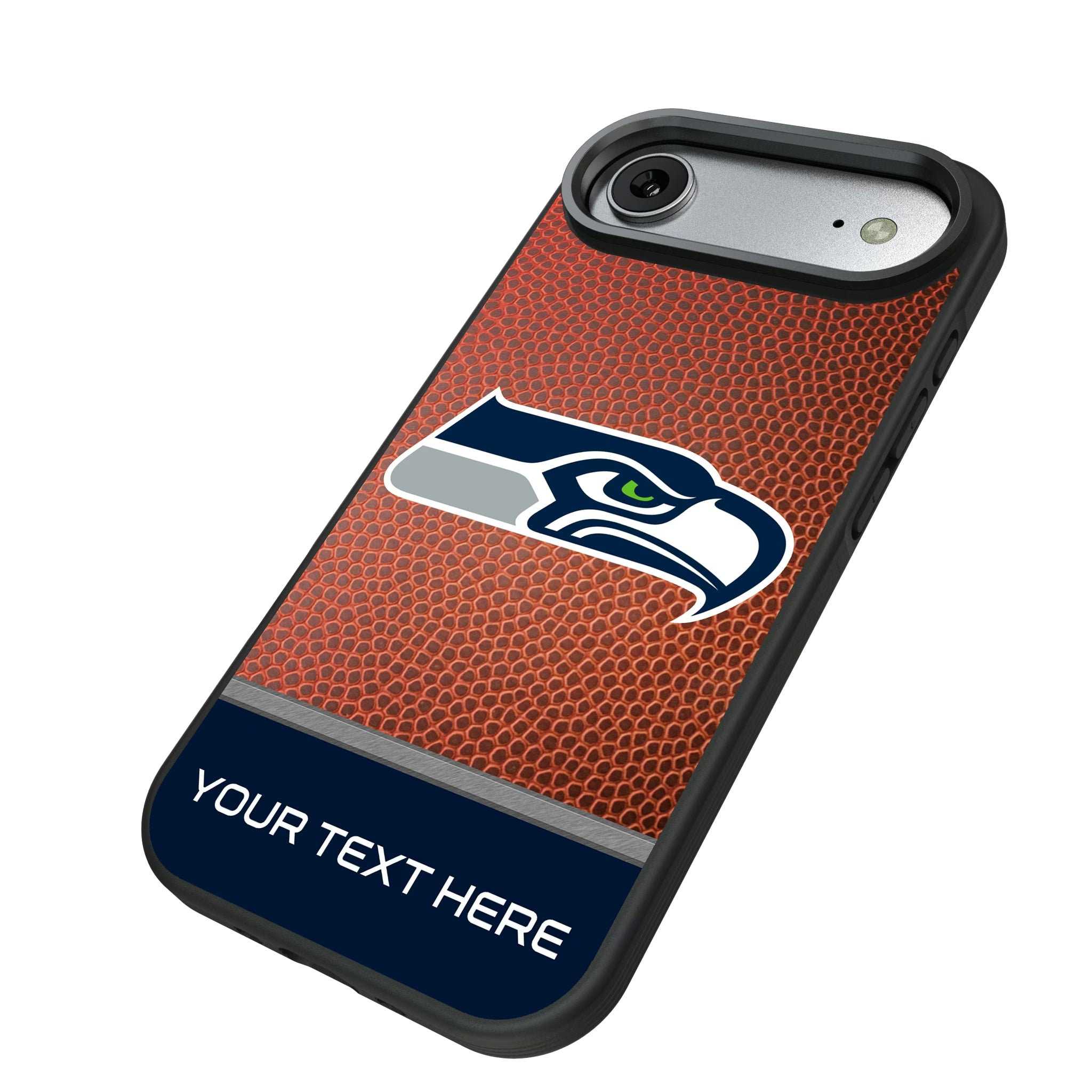 Seattle Seahawks Personalized Football iPhone Bump Phone Case for Apple iPhone - Isometric View#Device_iPhone Air