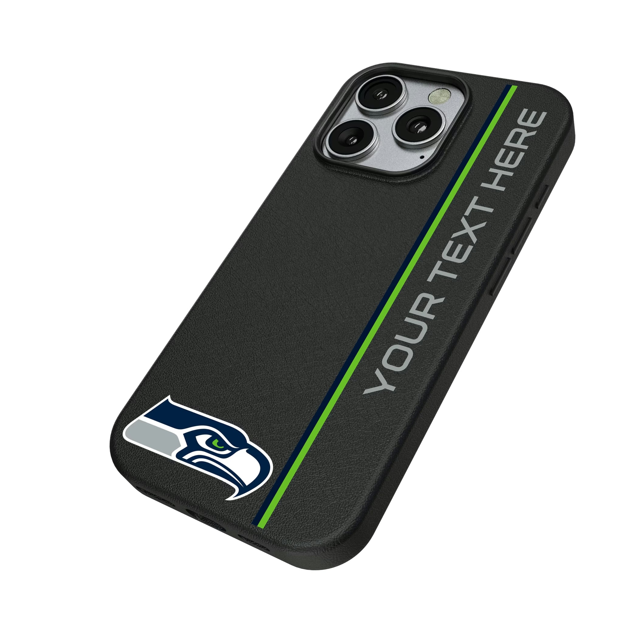 Seattle Seahawks Personalized Sidebard iPhone MagSafe Compatible Phone Case for Apple iPhone - Isometric View