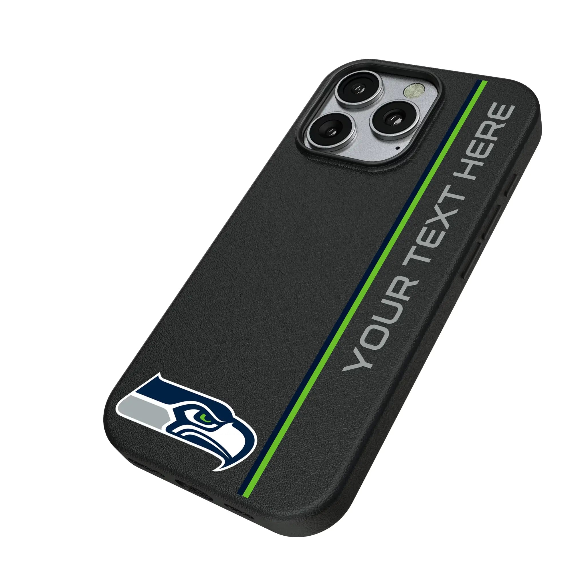Seattle Seahawks Personalized Sidebard iPhone MagSafe Compatible Phone Case for Apple iPhone - Isometric View