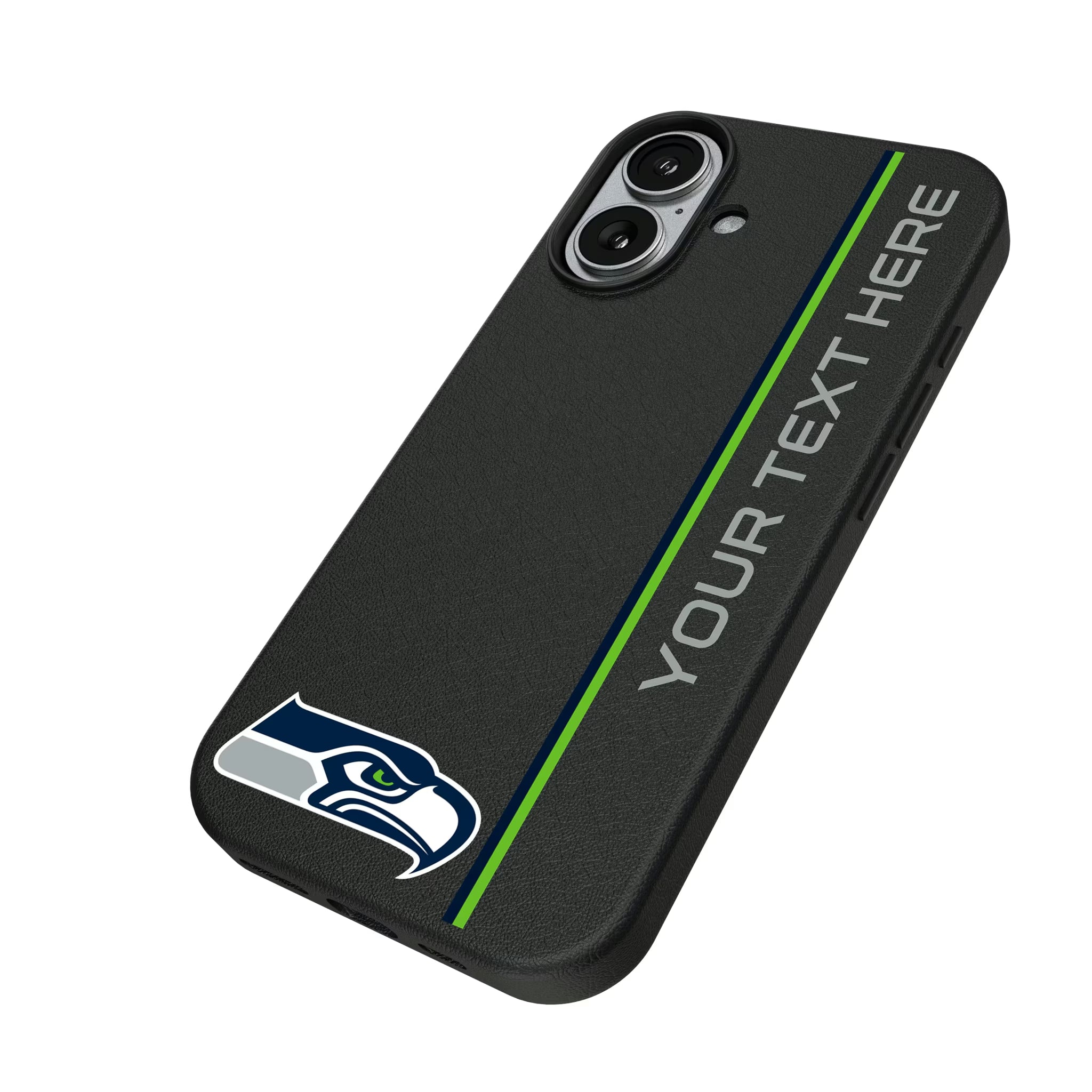 Seattle Seahawks Personalized Sidebard iPhone MagSafe Compatible Phone Case for Apple iPhone - Isometric View#Device_iPhone 17