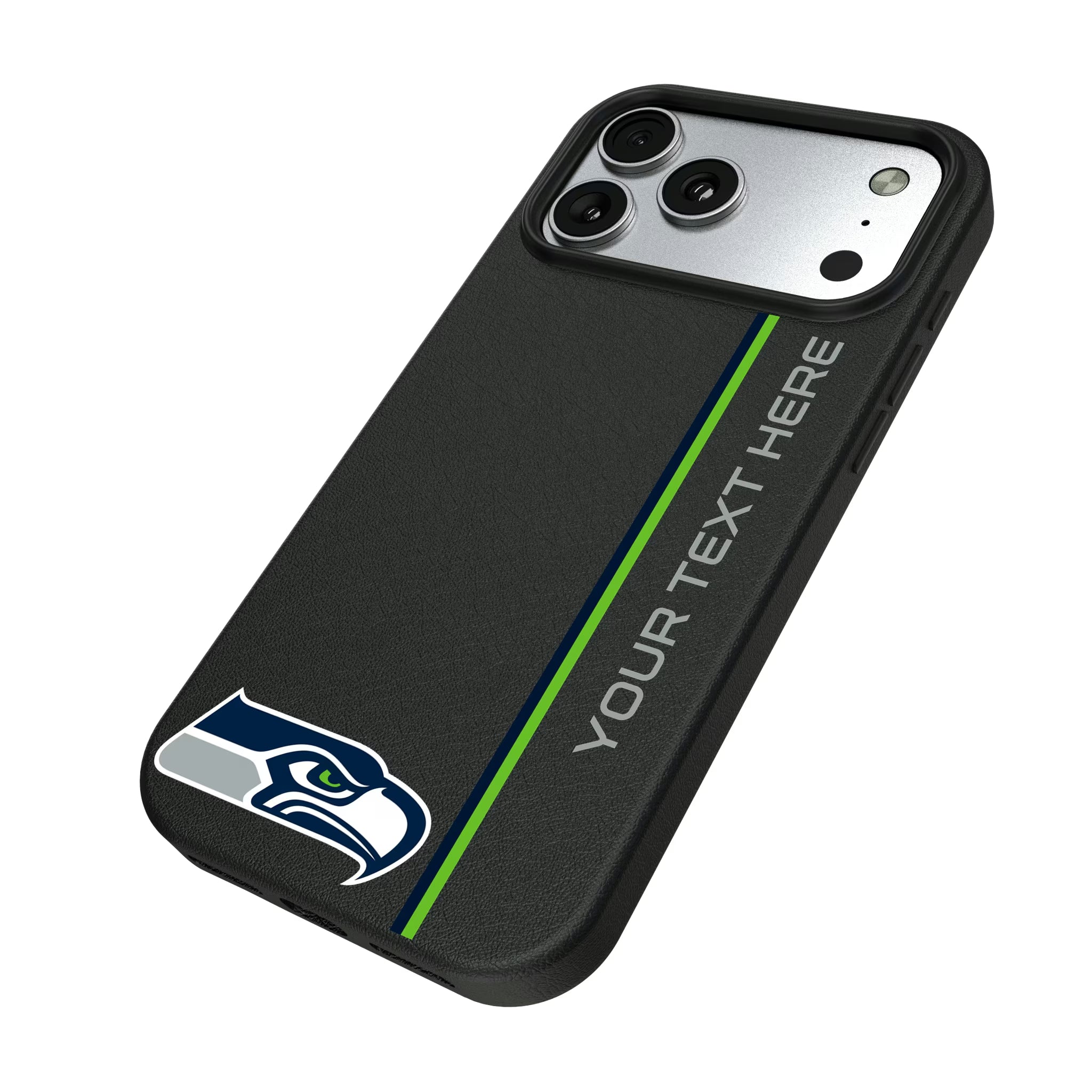 Seattle Seahawks Personalized Sidebard iPhone MagSafe Compatible Phone Case for Apple iPhone - Isometric View#Device_iPhone 17 Pro Max