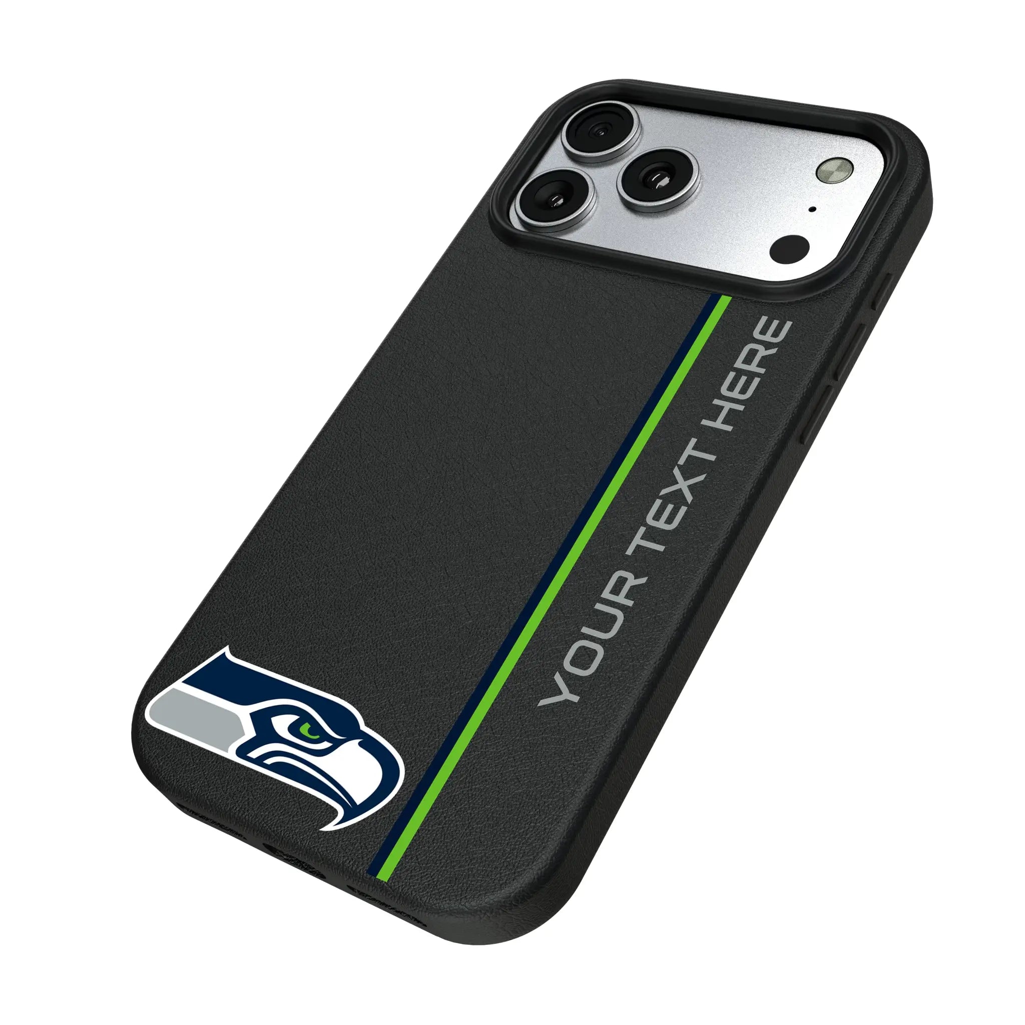 Seattle Seahawks Personalized Sidebard iPhone MagSafe Compatible Phone Case for Apple iPhone - Isometric View#Device_iPhone 17 Pro Max
