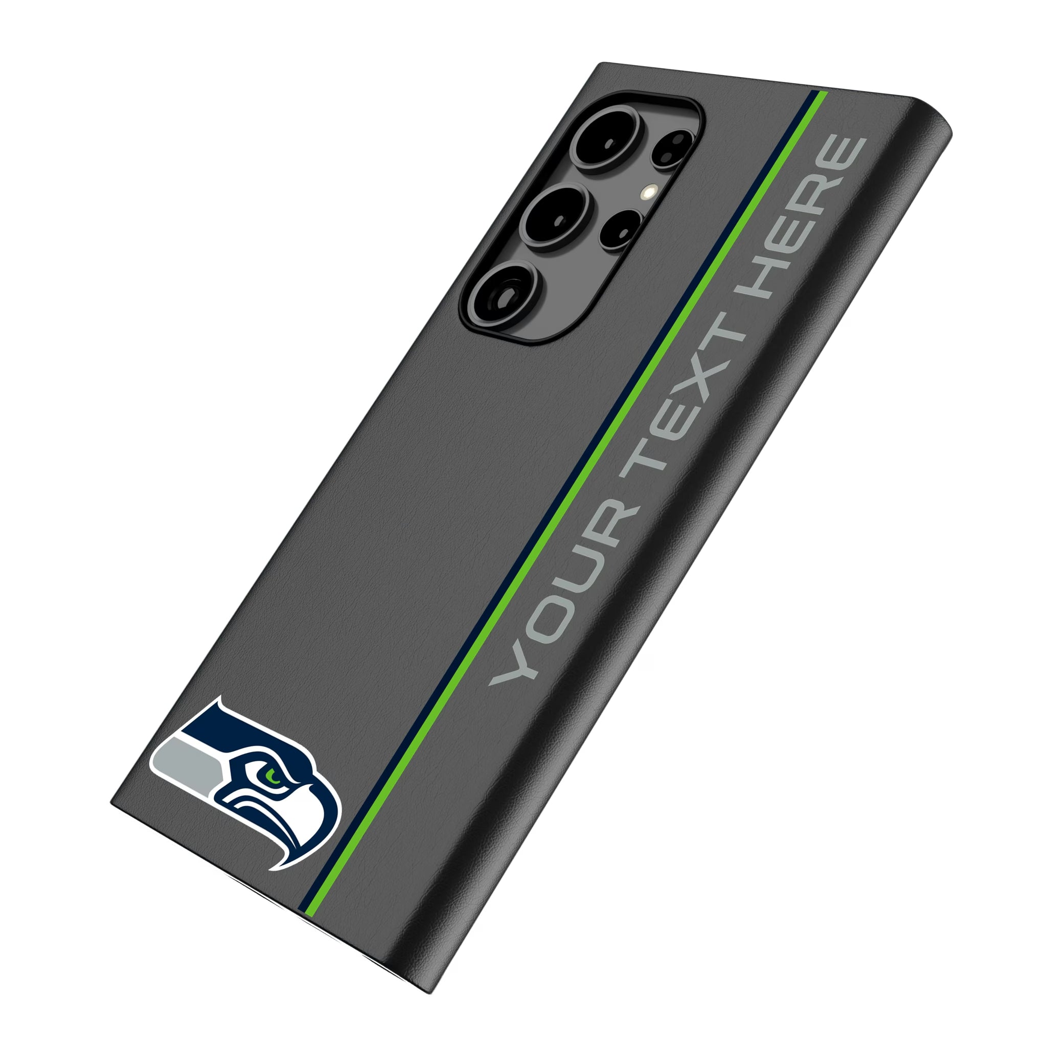 Seattle Seahawks Personalized Sidebard Galaxy MagSafe Compatible Phone Case for Samsung Galaxy - Isometric View