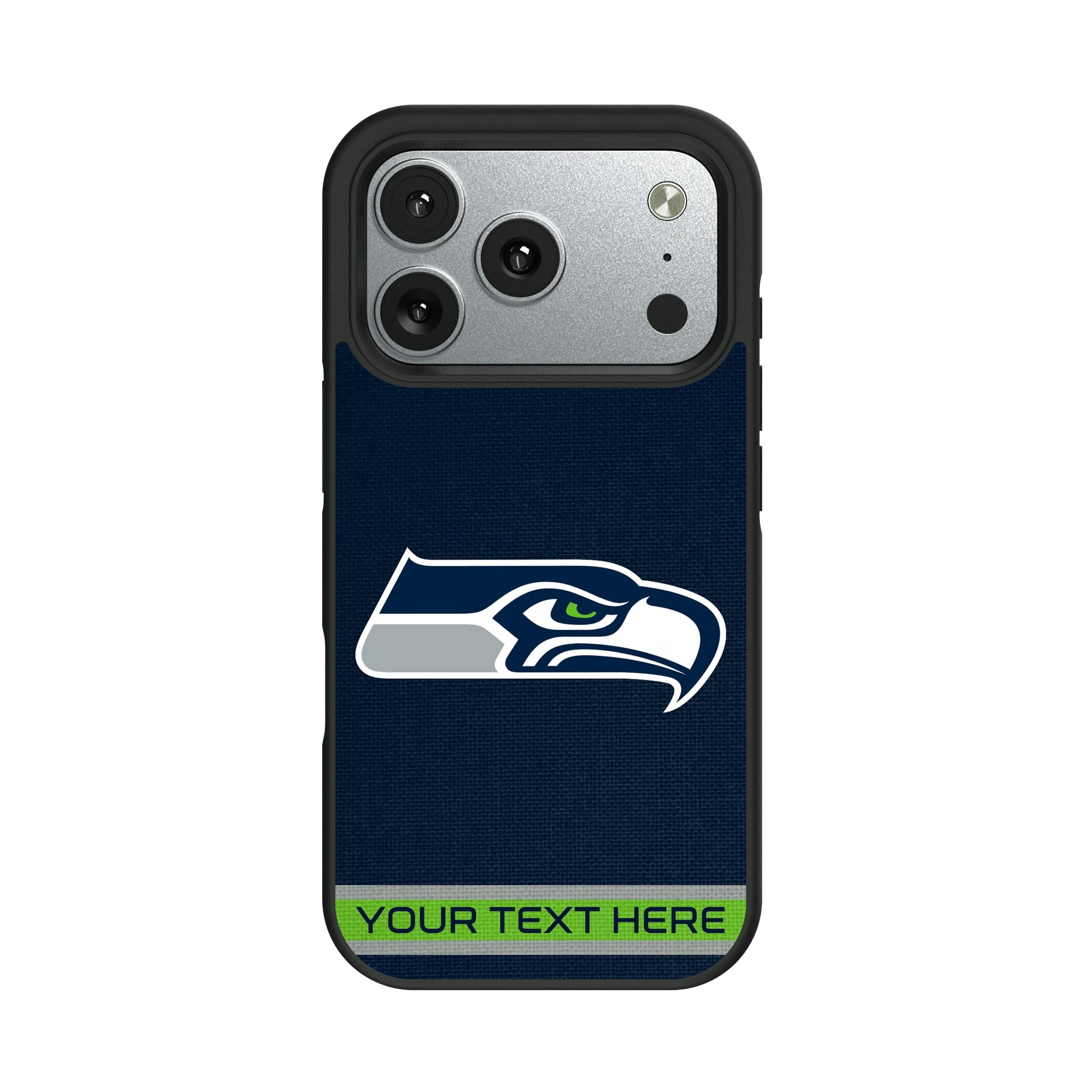 Seattle Seahawks Personalized Stripe iPhone Bump Phone Case for Apple iPhone#Device_iPhone 17 Pro