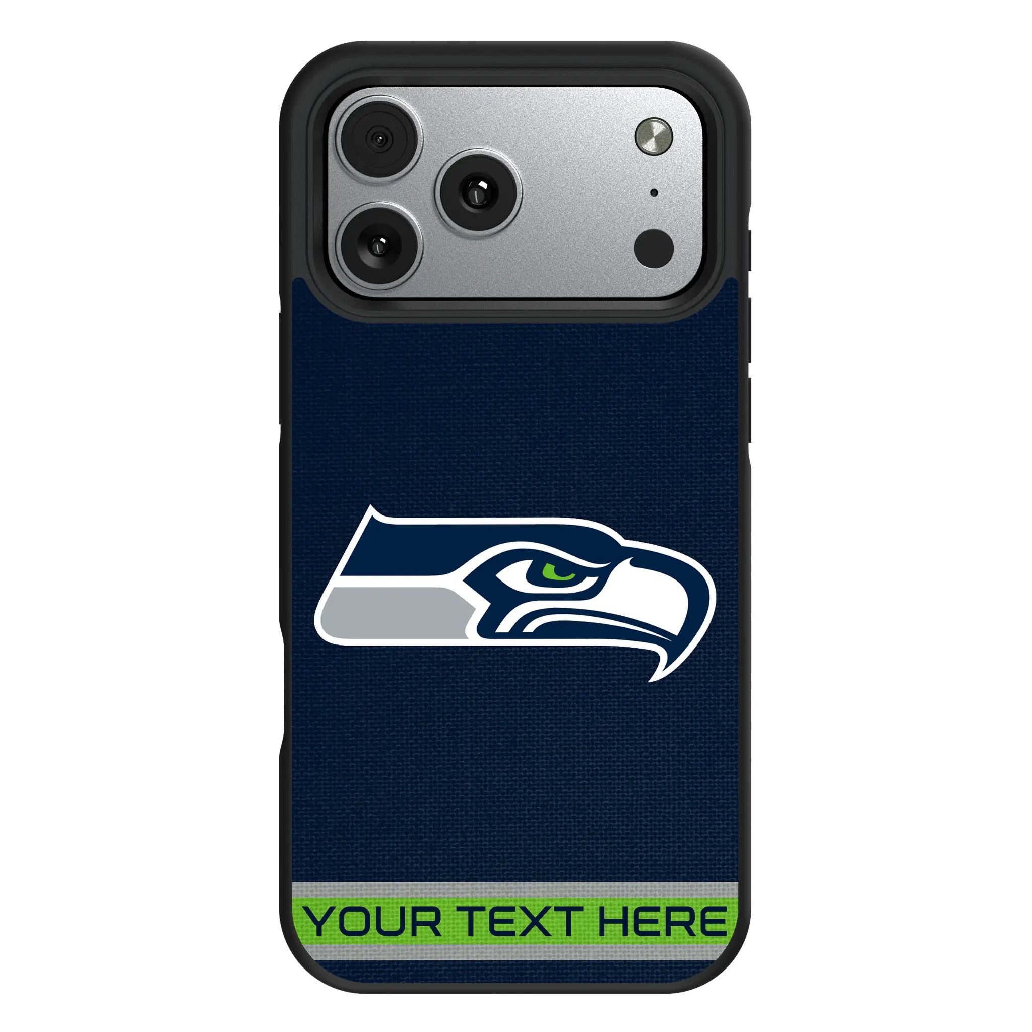Seattle Seahawks Personalized Stripe iPhone Bump Phone Case for Apple iPhone#Device_iPhone 17 Pro Max