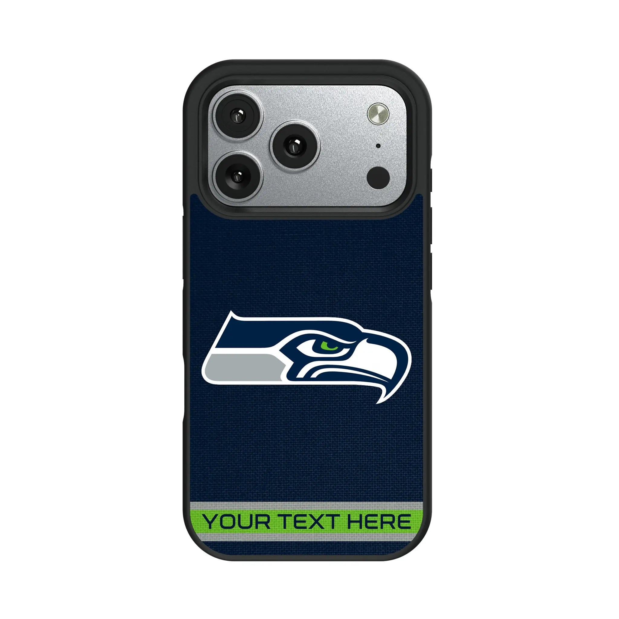 Seattle Seahawks Personalized Stripe iPhone Bump Phone Case for Apple iPhone#Device_iPhone 17 Pro