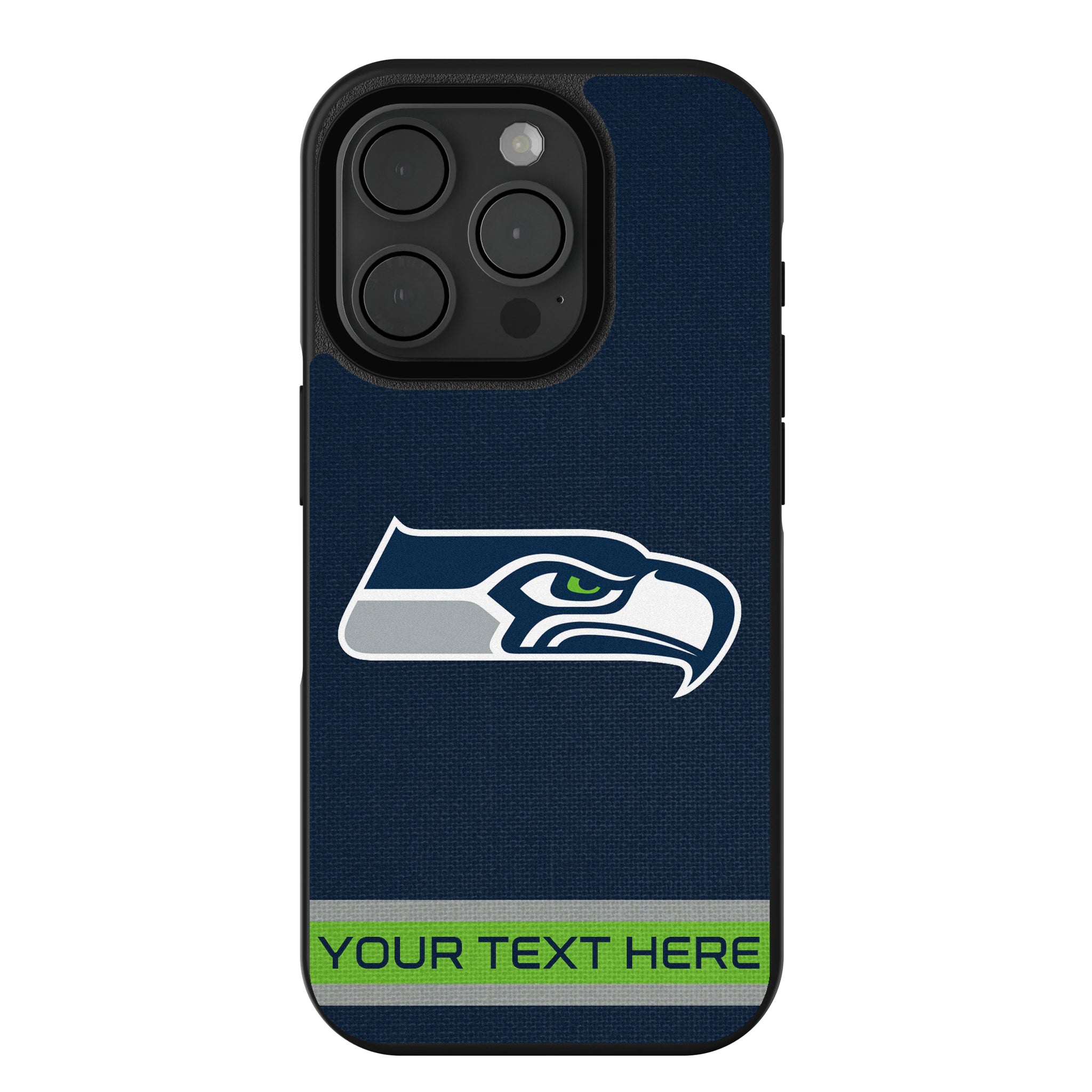 Seattle Seahawks Personalized Stripe iPhone Bump Phone Case for Apple iPhone
