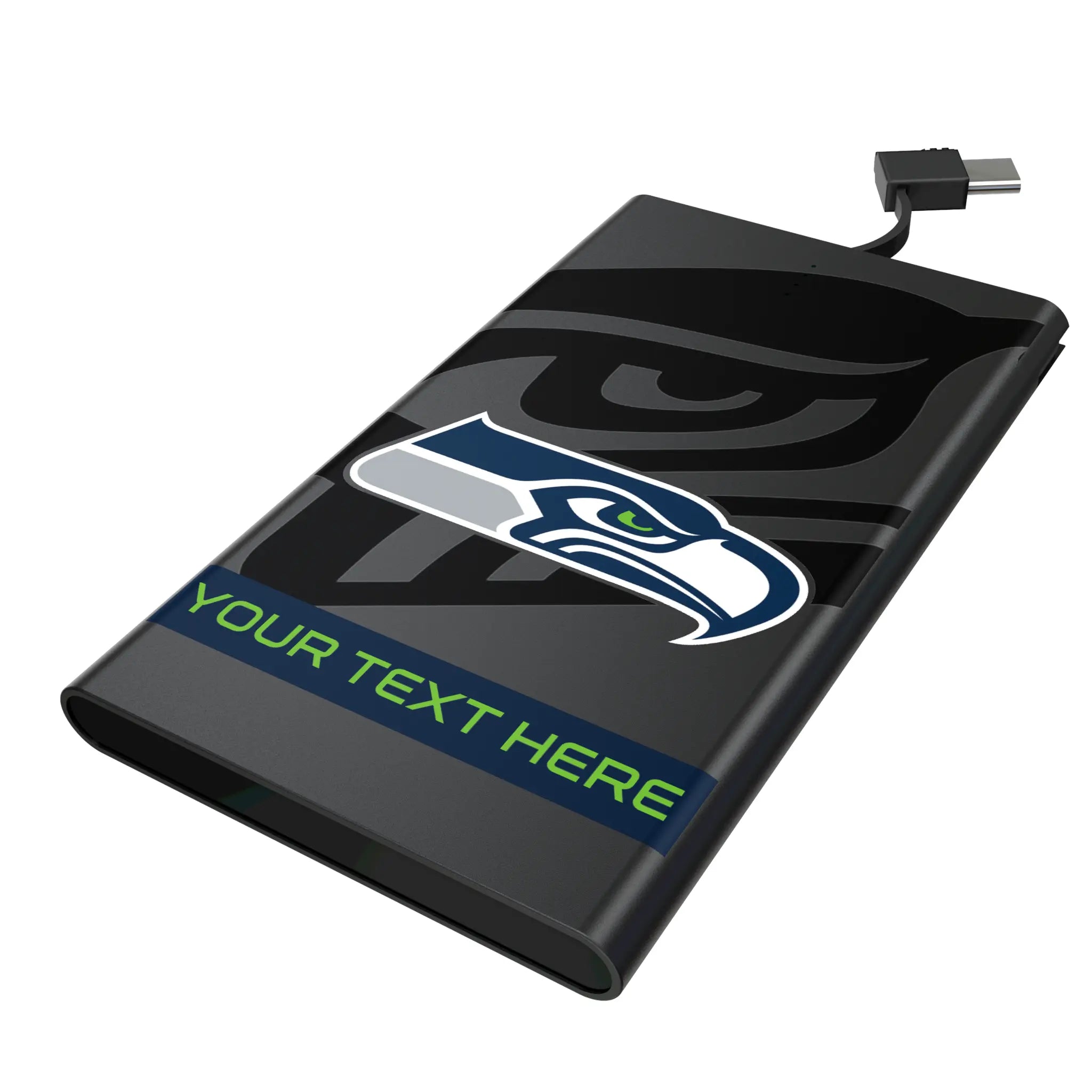 Seattle Seahawks Personalized Tilt 5000mAh Flat Power Bank