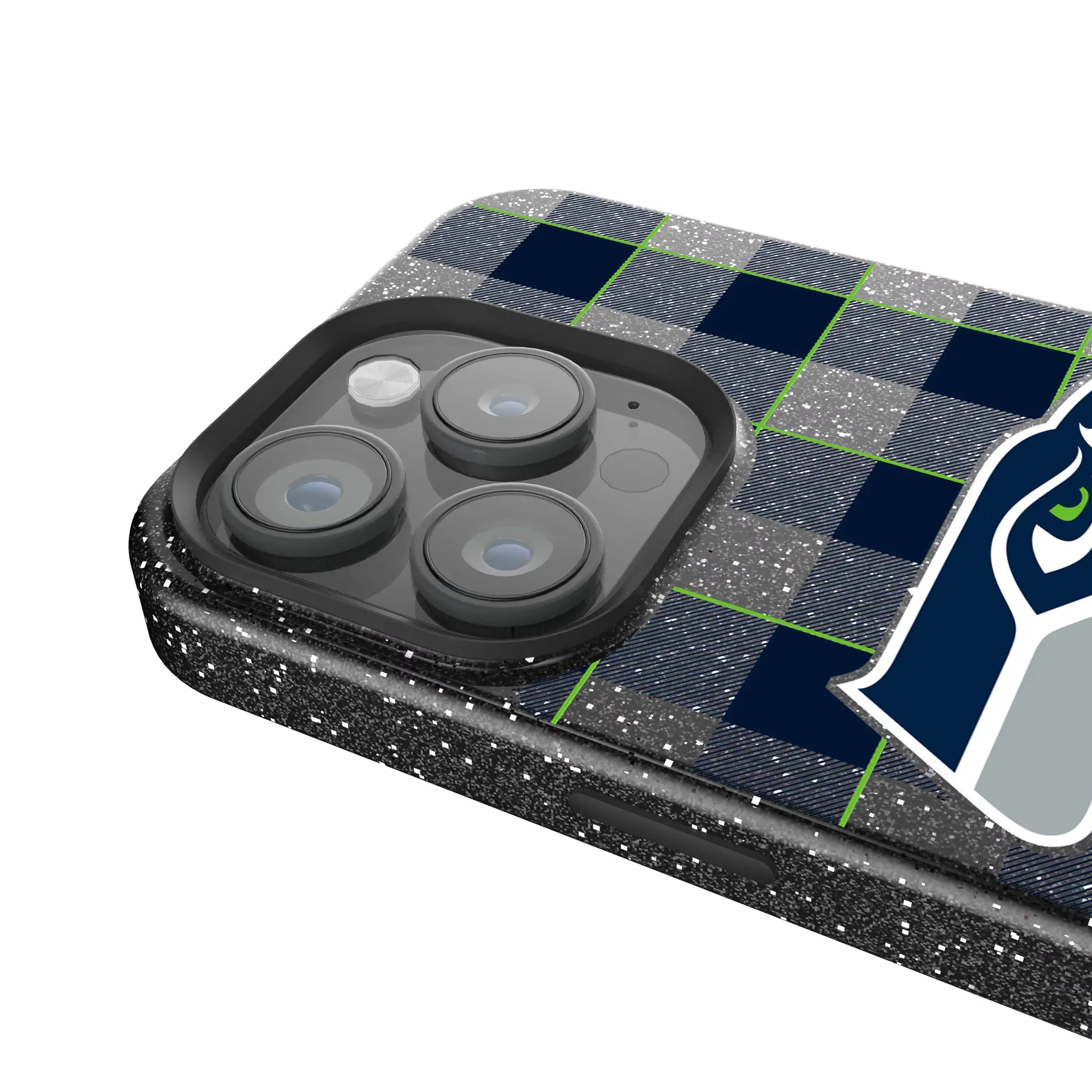 Seattle Seahawks Plaid iPhone Bling Phone Case for Apple iPhone - Detail