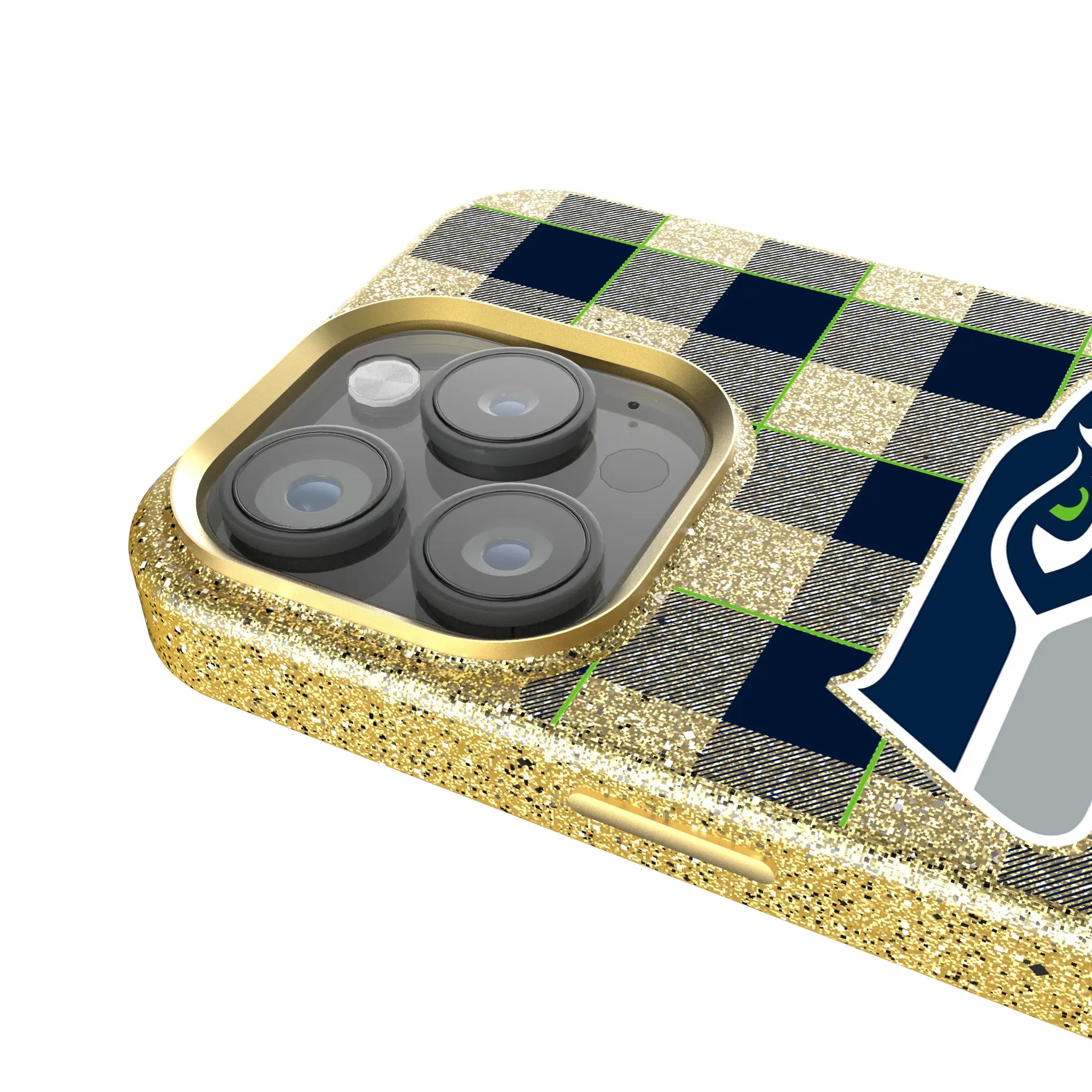 Seattle Seahawks Plaid iPhone Bling Phone Case for Apple iPhone - Detail