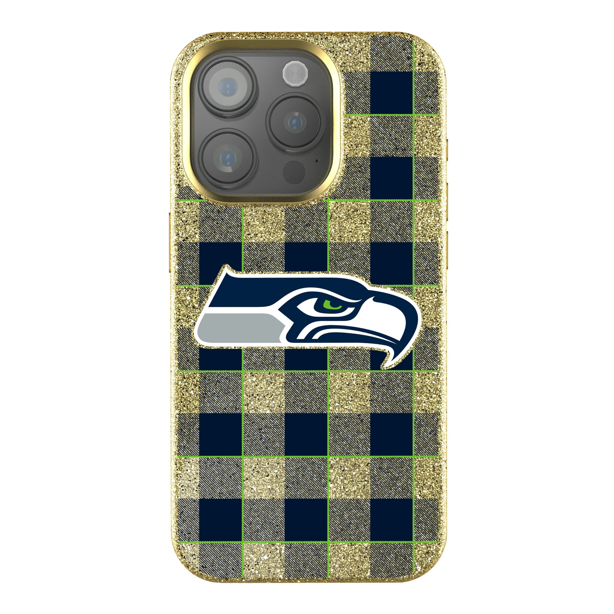 Seattle Seahawks Plaid iPhone Bling Phone Case for Apple iPhone
