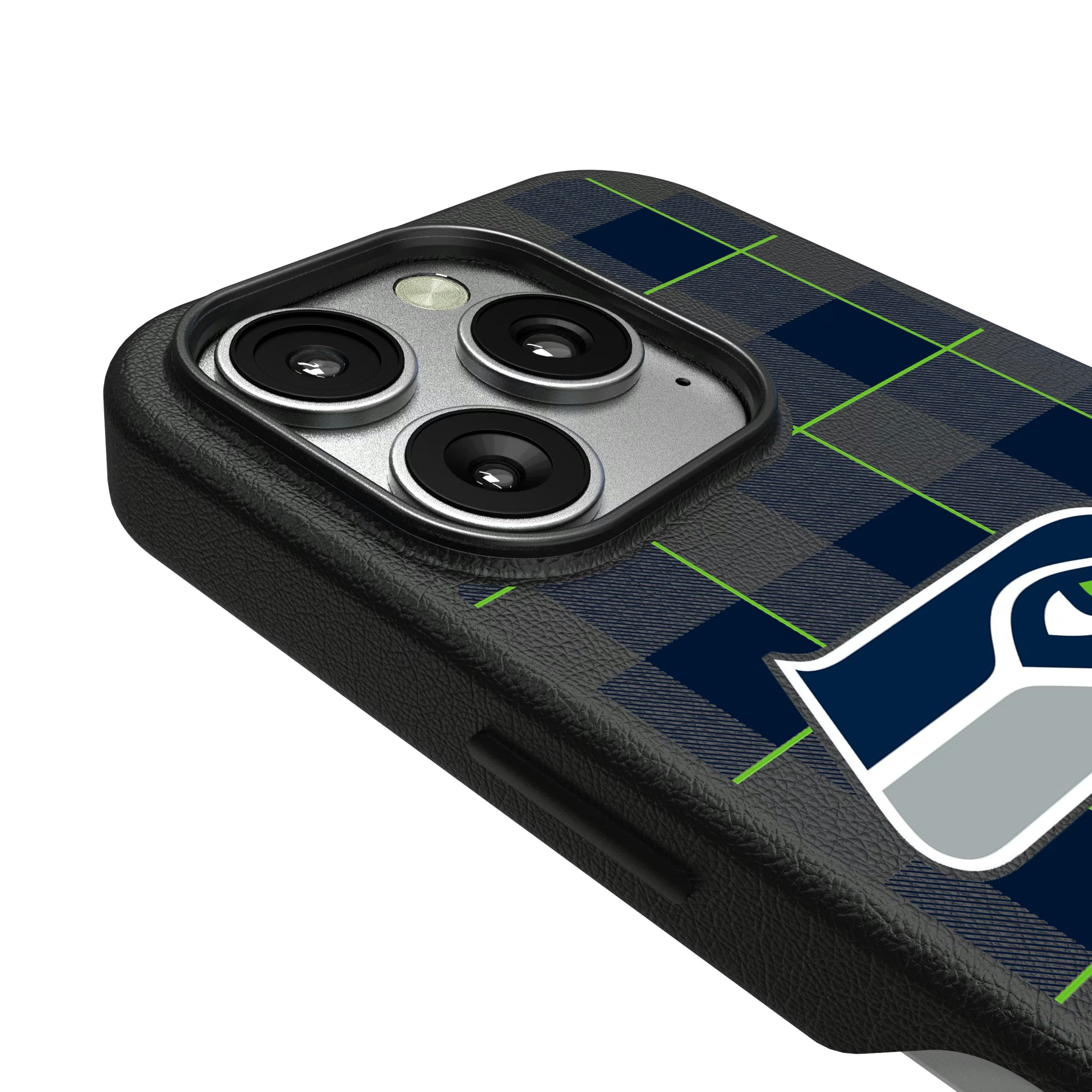 Seattle Seahawks Plaid iPhone MagSafe Compatible Phone Case for Apple iPhone - Detail
