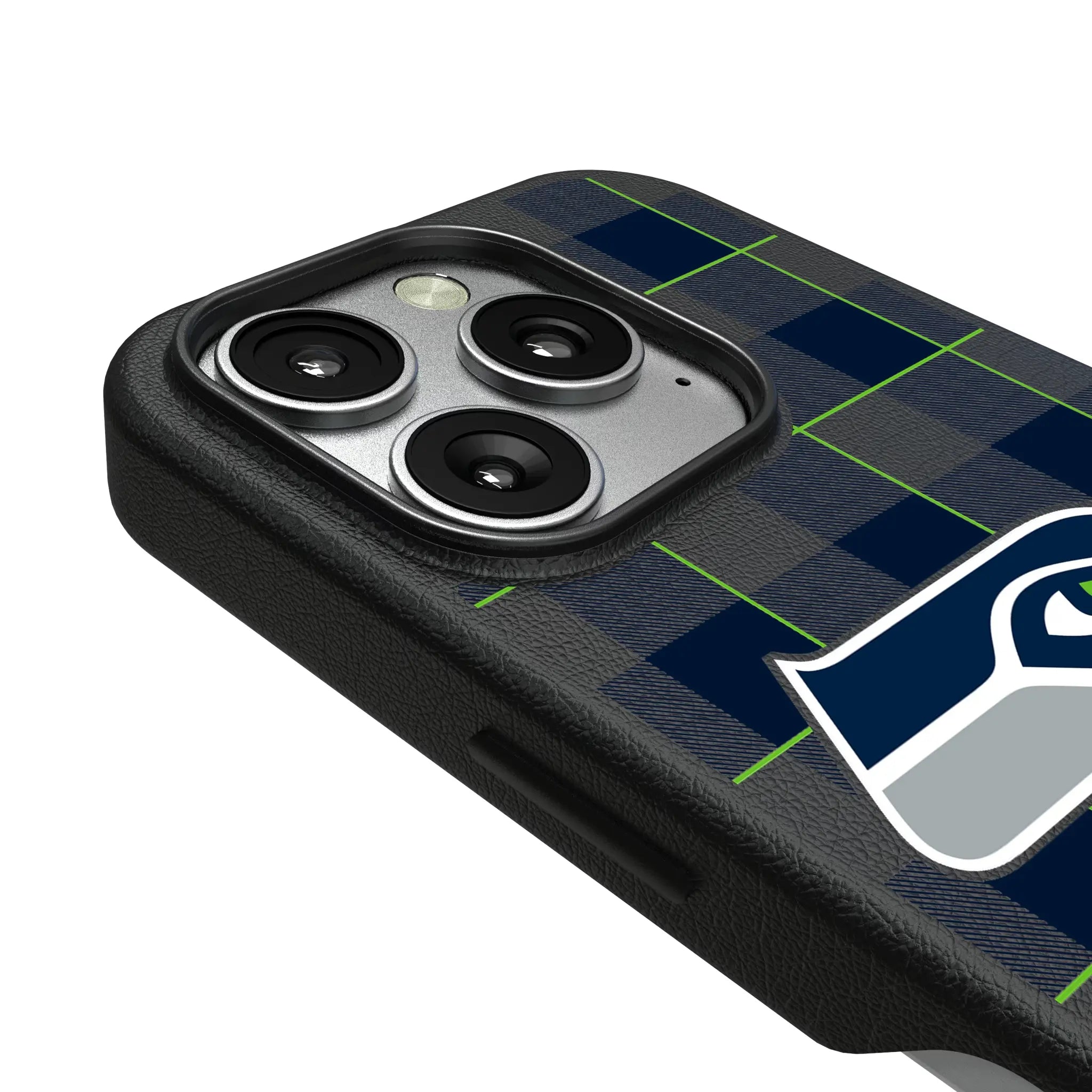 Seattle Seahawks Plaid iPhone MagSafe Compatible Phone Case for Apple iPhone - Detail