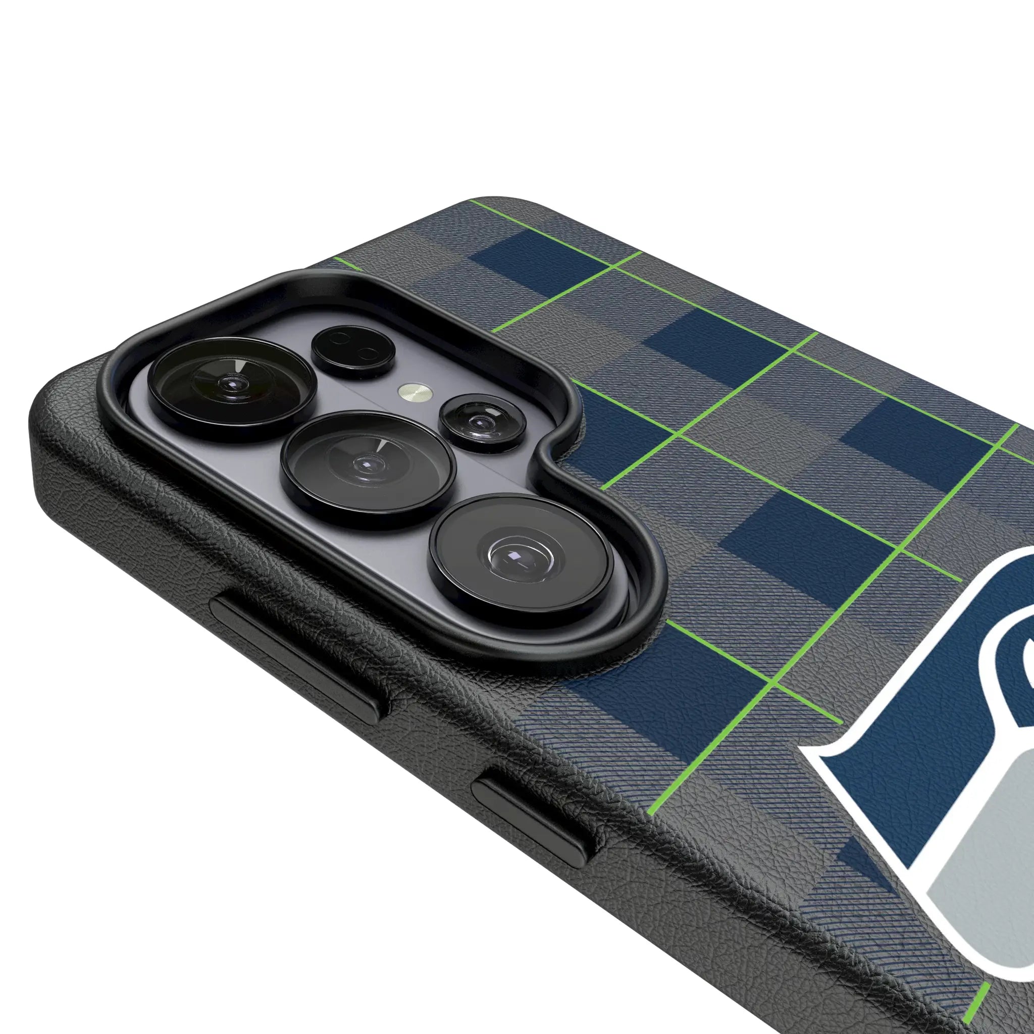 Seattle Seahawks Plaid Galaxy MagSafe Compatible Phone Case for Samsung Galaxy - Detail#Device_Galaxy S26 Ultra