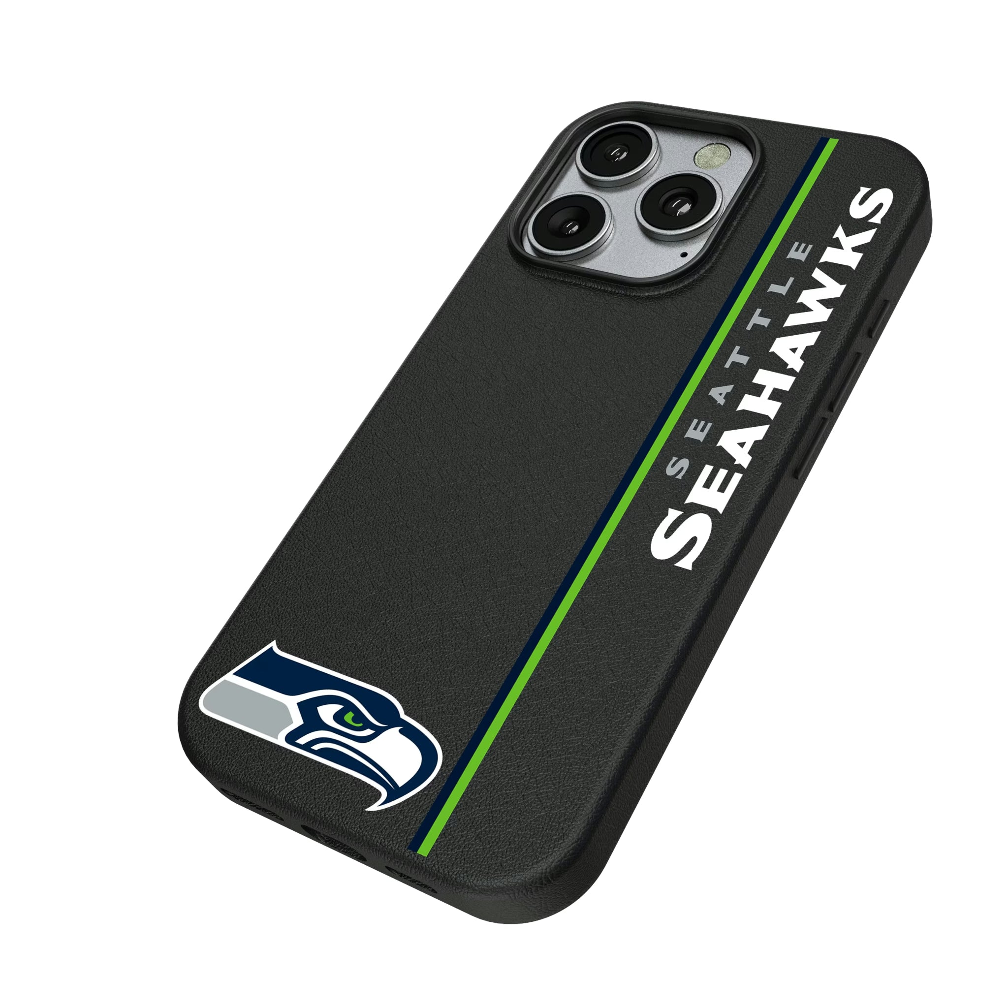 Seattle Seahawks Sidebar iPhone MagSafe Compatible Phone Case for Apple iPhone - Isometric View