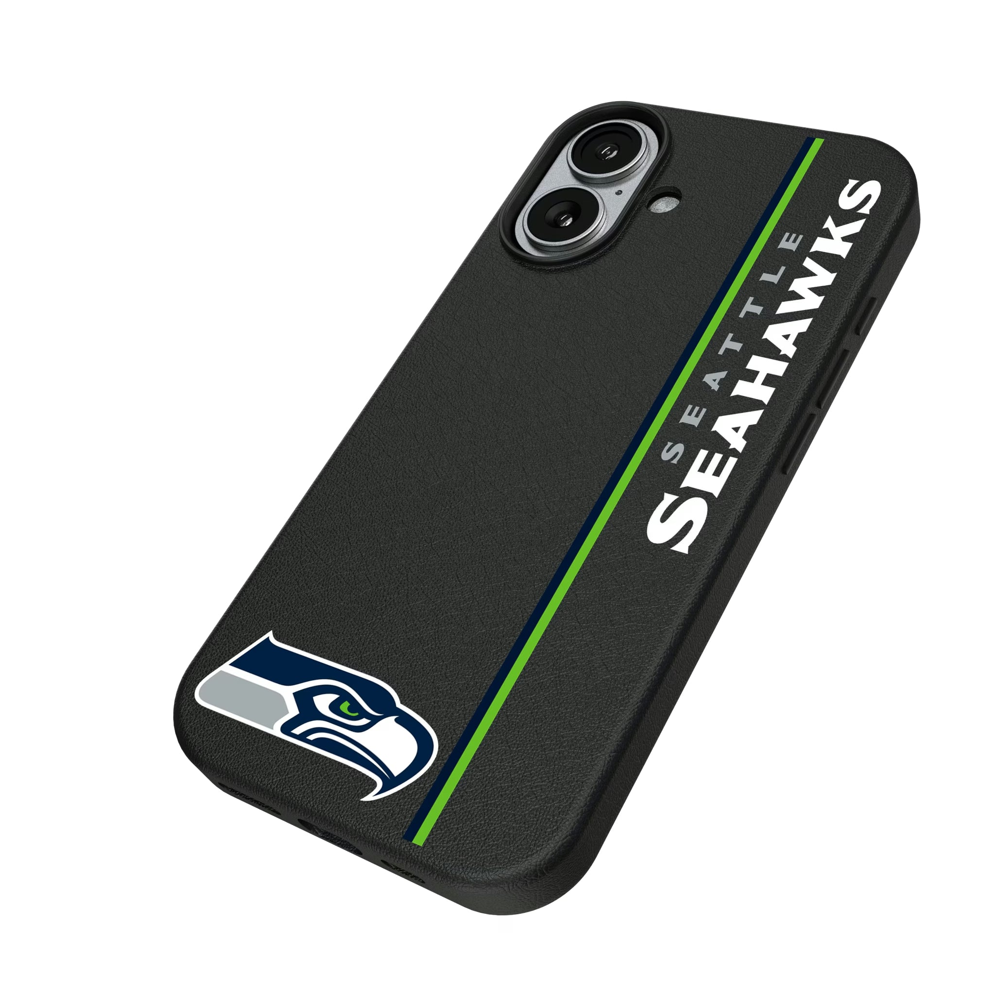 Seattle Seahawks Sidebar iPhone MagSafe Compatible Phone Case for Apple iPhone - Isometric View#Device_iPhone 17
