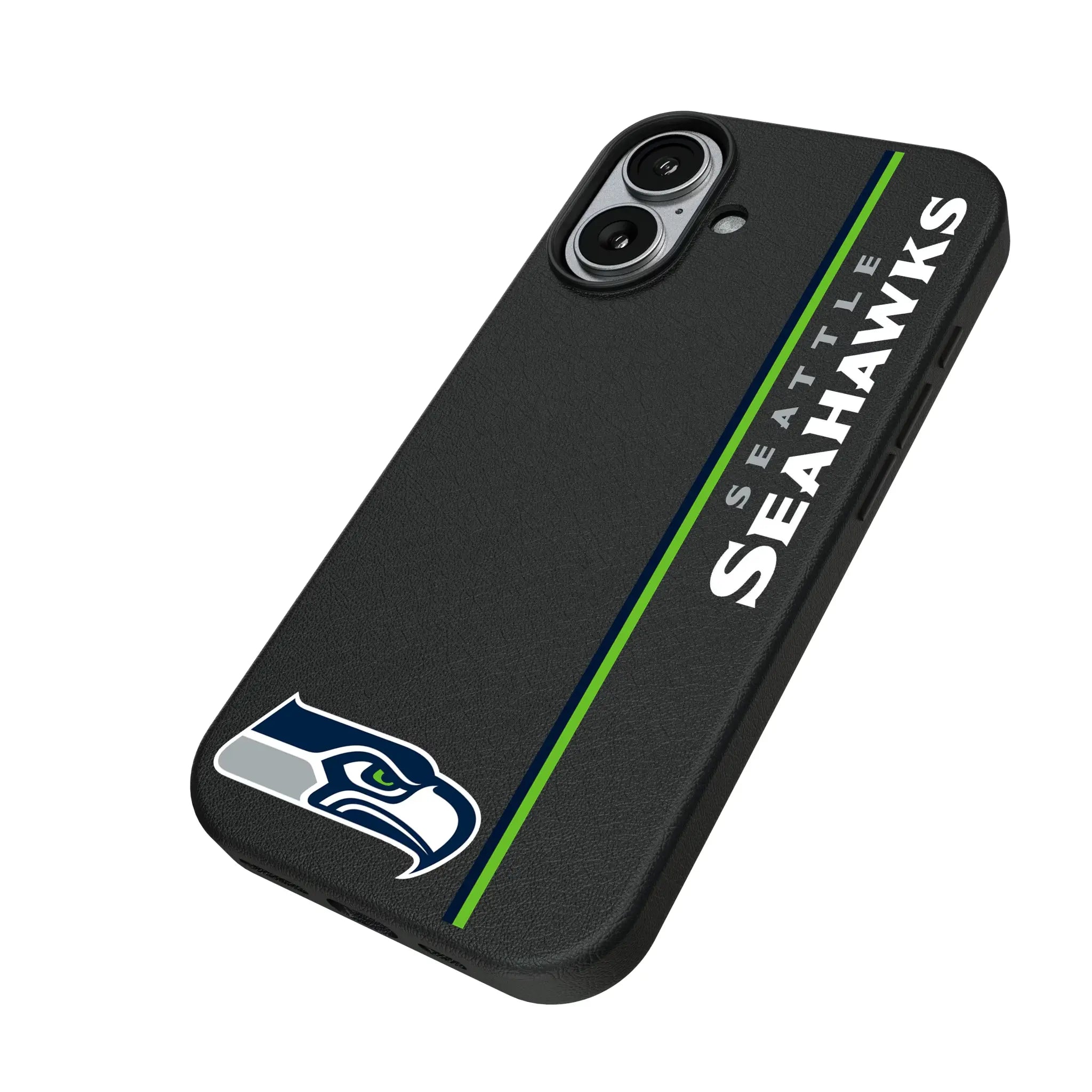 Seattle Seahawks Sidebar iPhone MagSafe Compatible Phone Case for Apple iPhone - Isometric View#Device_iPhone 17