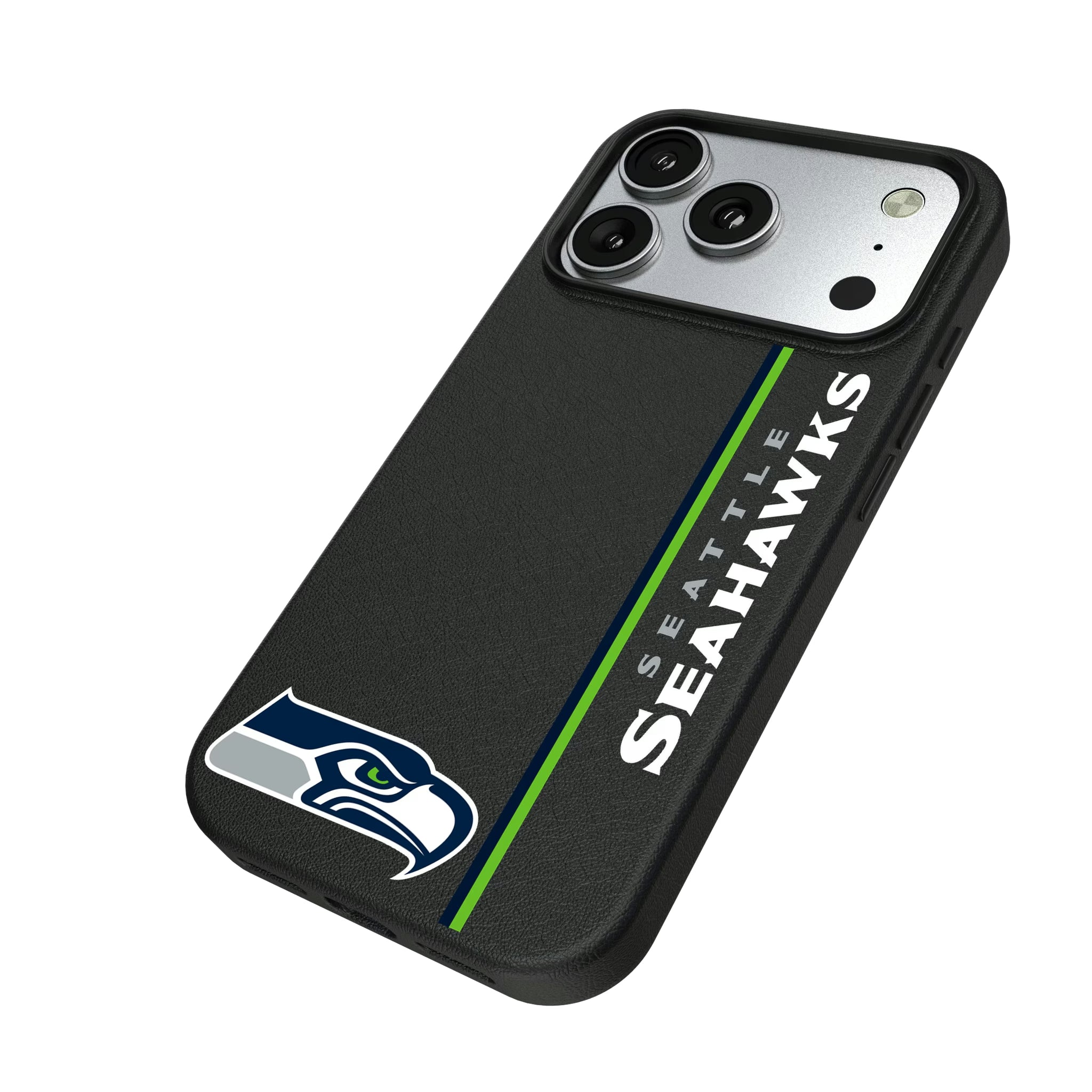 Seattle Seahawks Sidebar iPhone MagSafe Compatible Phone Case for Apple iPhone - Isometric View#Device_iPhone 17 Pro