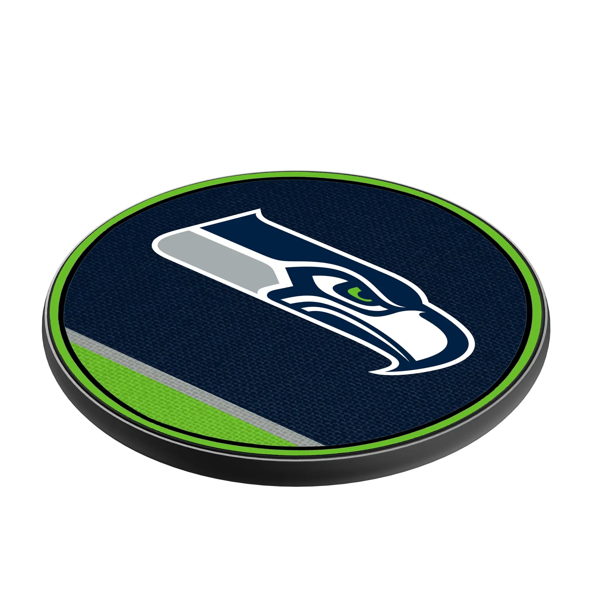 Seattle Seahawks Stripe 15-Watt Wireless Charger - Isometric View