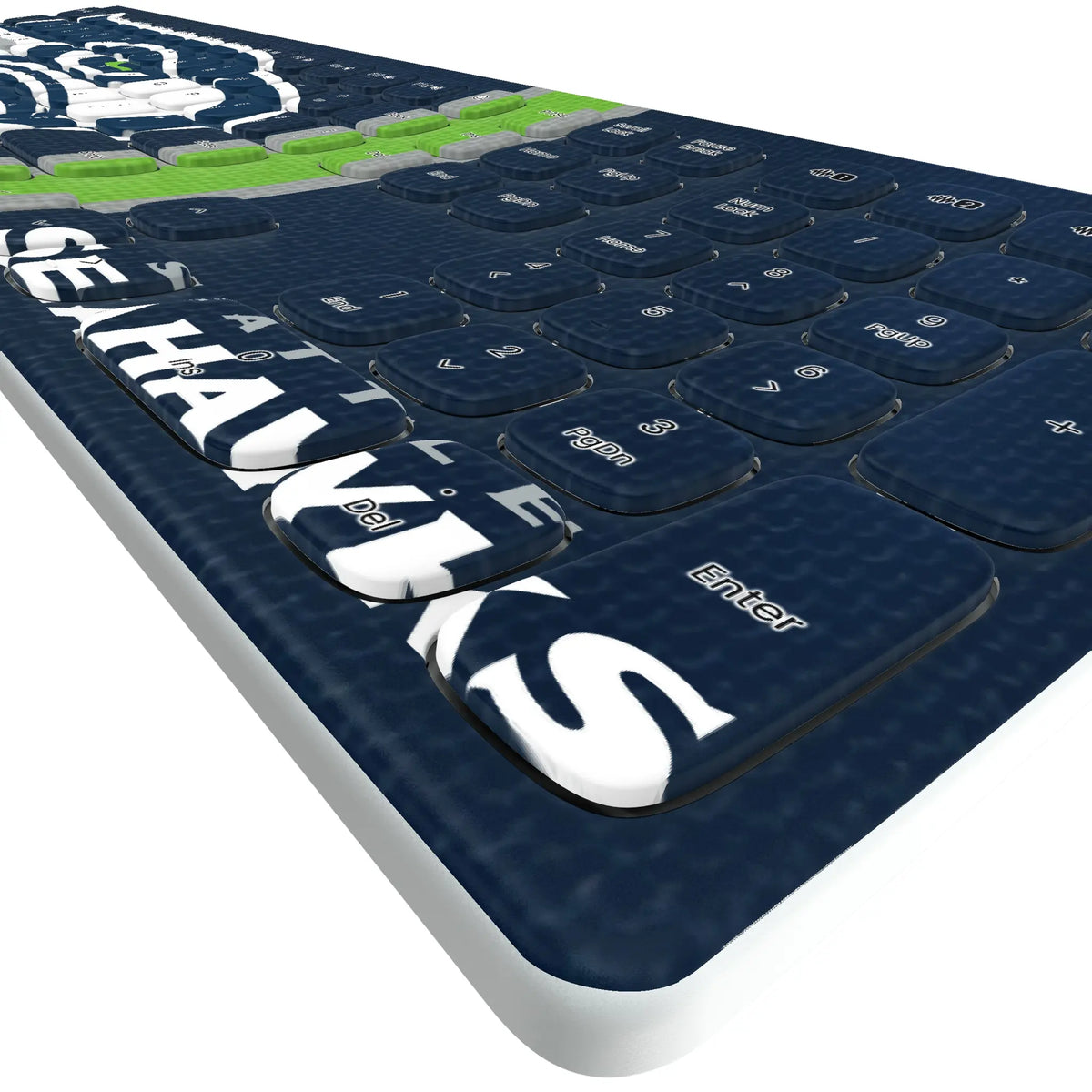 Seattle Seahawks Stripe KKB605 Curved Wireless Keyboard - Detail