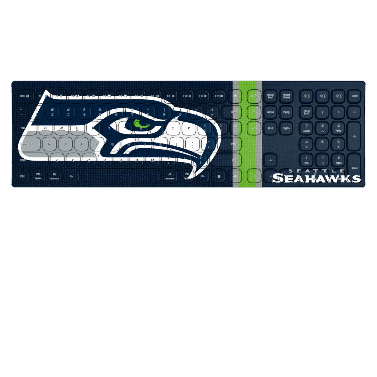 Seattle Seahawks Stripe KKB605 Curved Wireless Keyboard