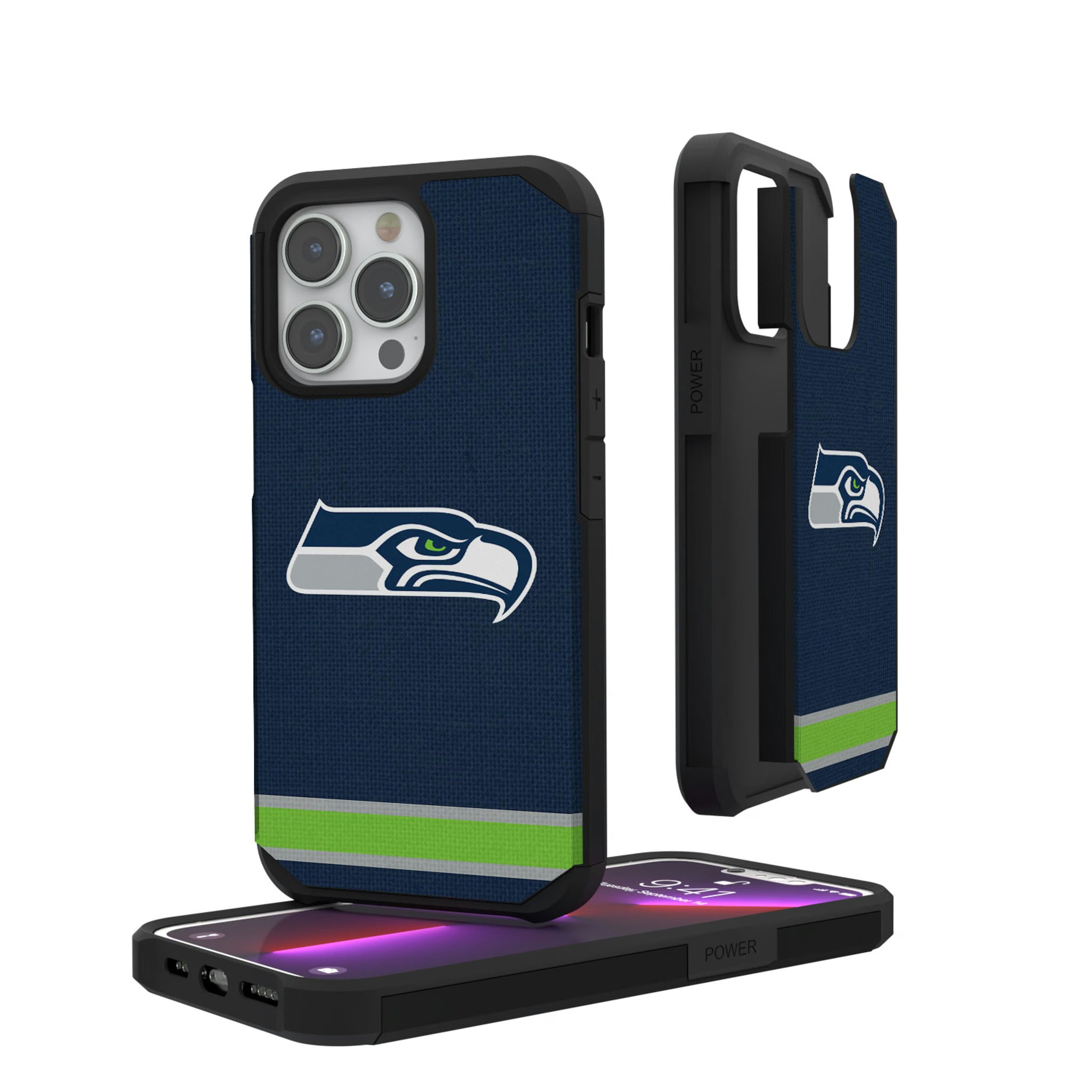 Seattle Seahawks Stripe iPhone Rugged Phone Case for Apple iPhone
