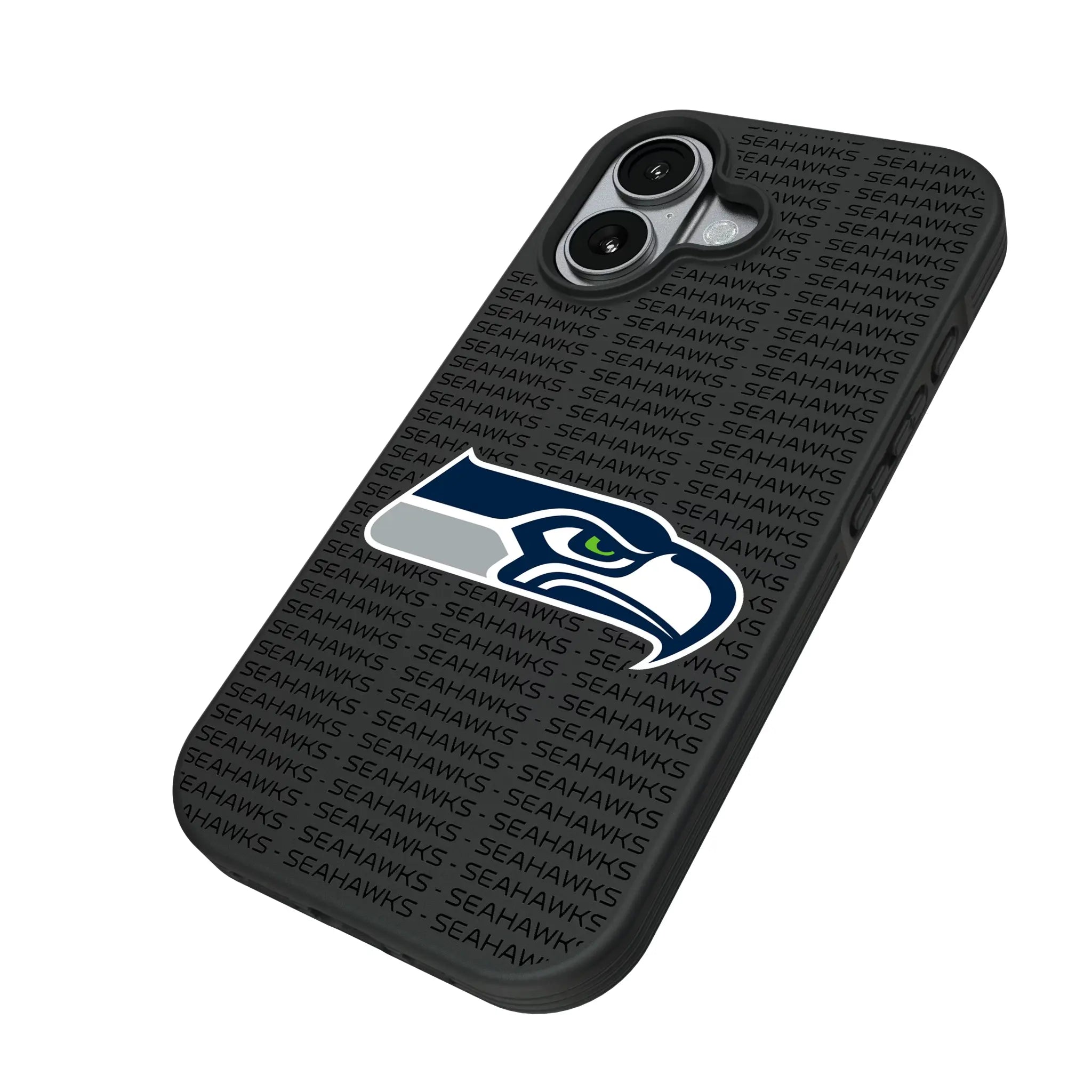 Seattle Seahawks Text Backdrop iPhone Bump Phone Case for Apple iPhone - Isometric View#Device_iPhone 17