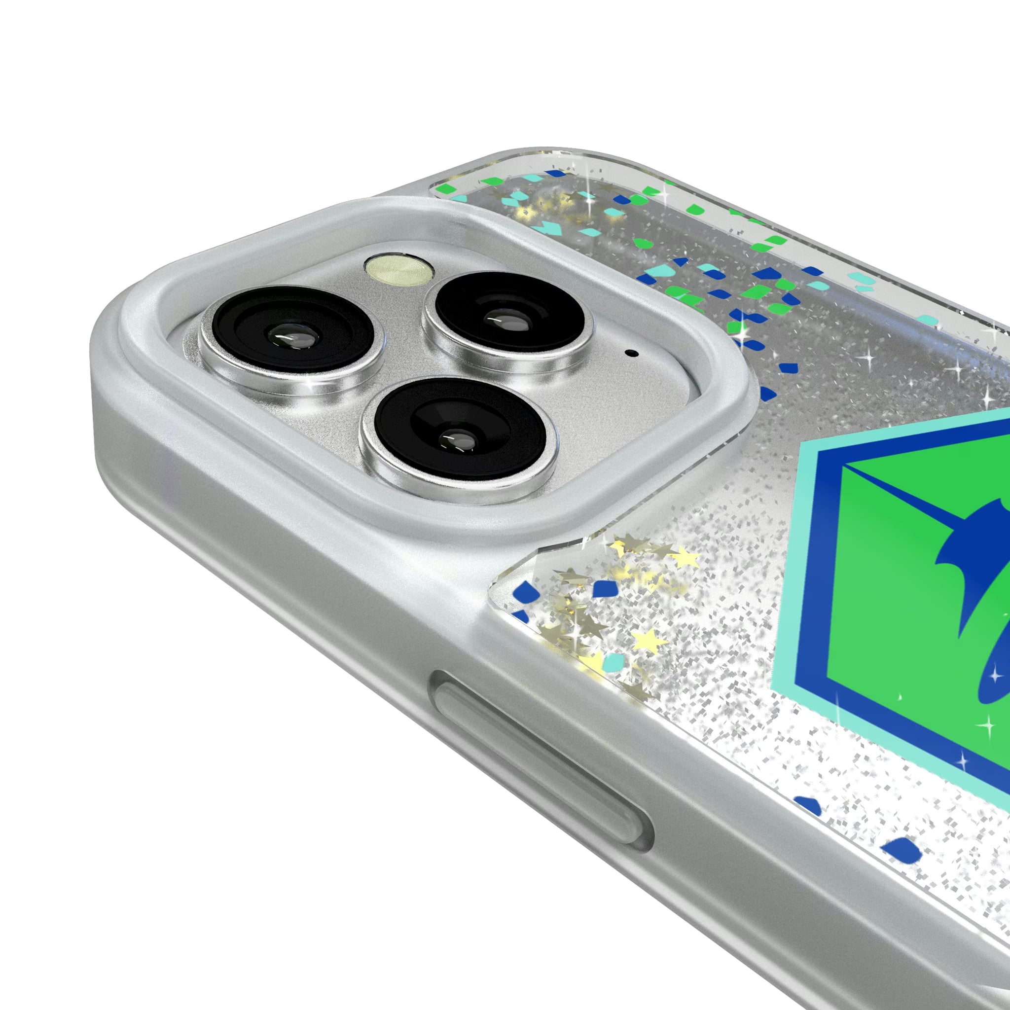 Seattle Sounders FC Confetti iPhone Glitter Phone Case for Apple iPhone - Detail#Device_iPhone 16 Pro