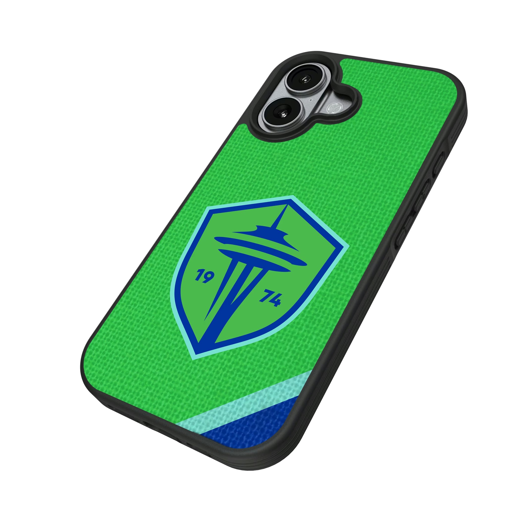Seattle Sounders FC Diagonal Stripe iPhone Bump Phone Case for Apple iPhone - Isometric View#Device_iPhone 17