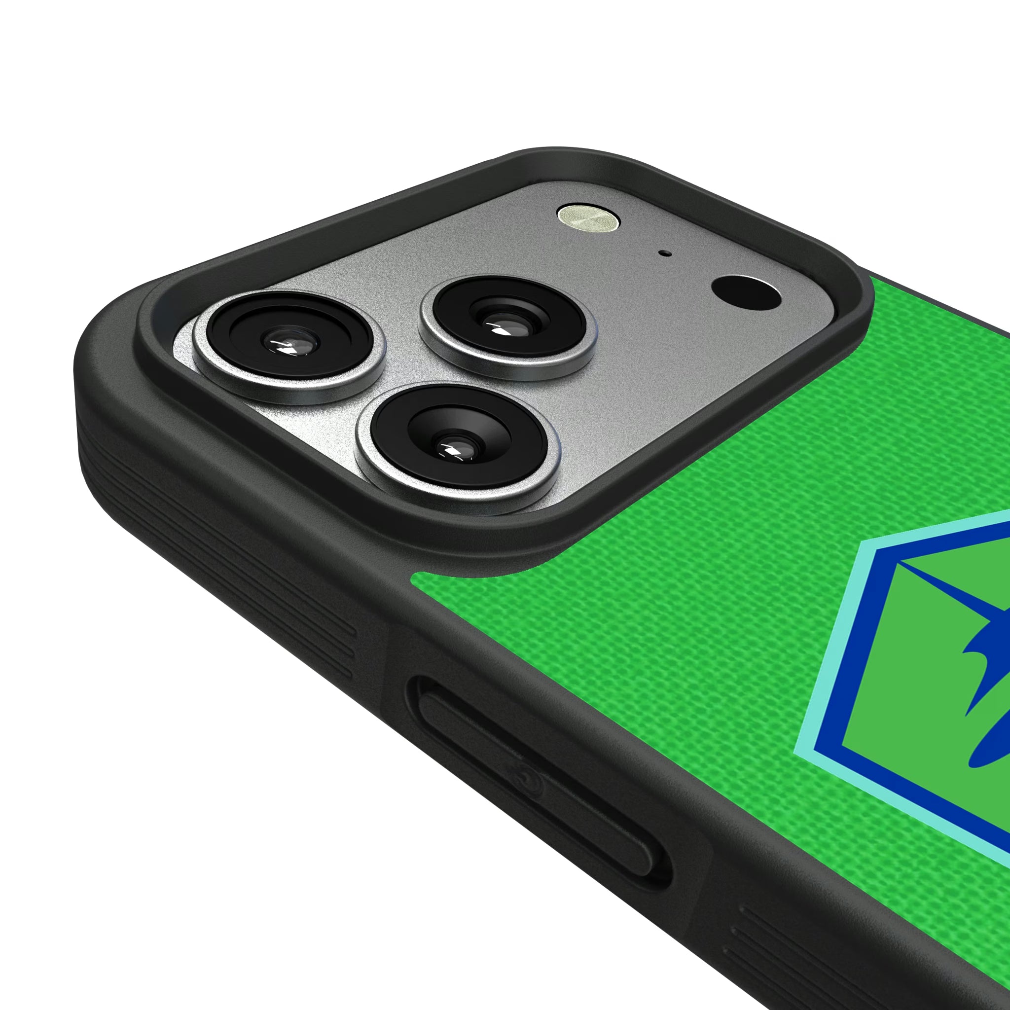 Seattle Sounders FC Diagonal Stripe iPhone Bump Phone Case for Apple iPhone - Detail#Device_iPhone 17 Pro