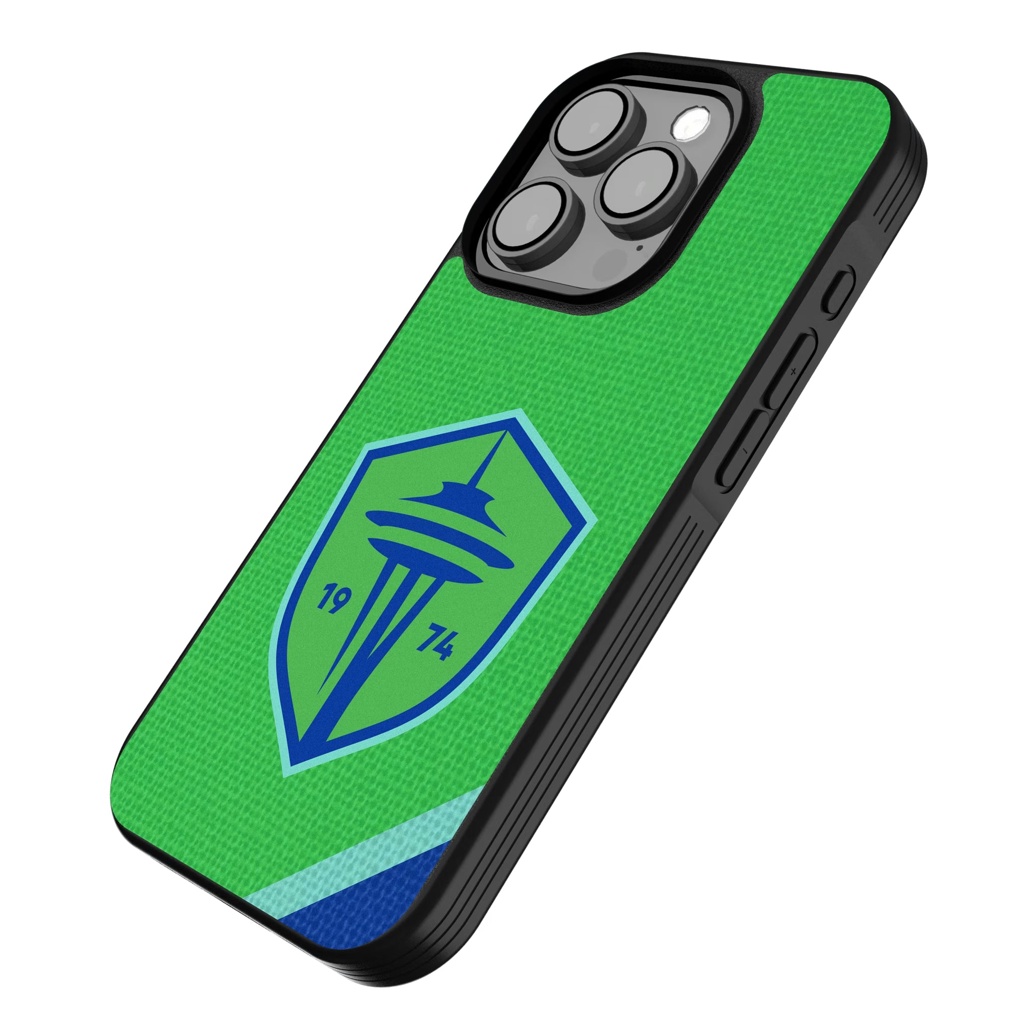 Seattle Sounders FC Diagonal Stripe iPhone Bump Phone Case for Apple iPhone - Isometric View