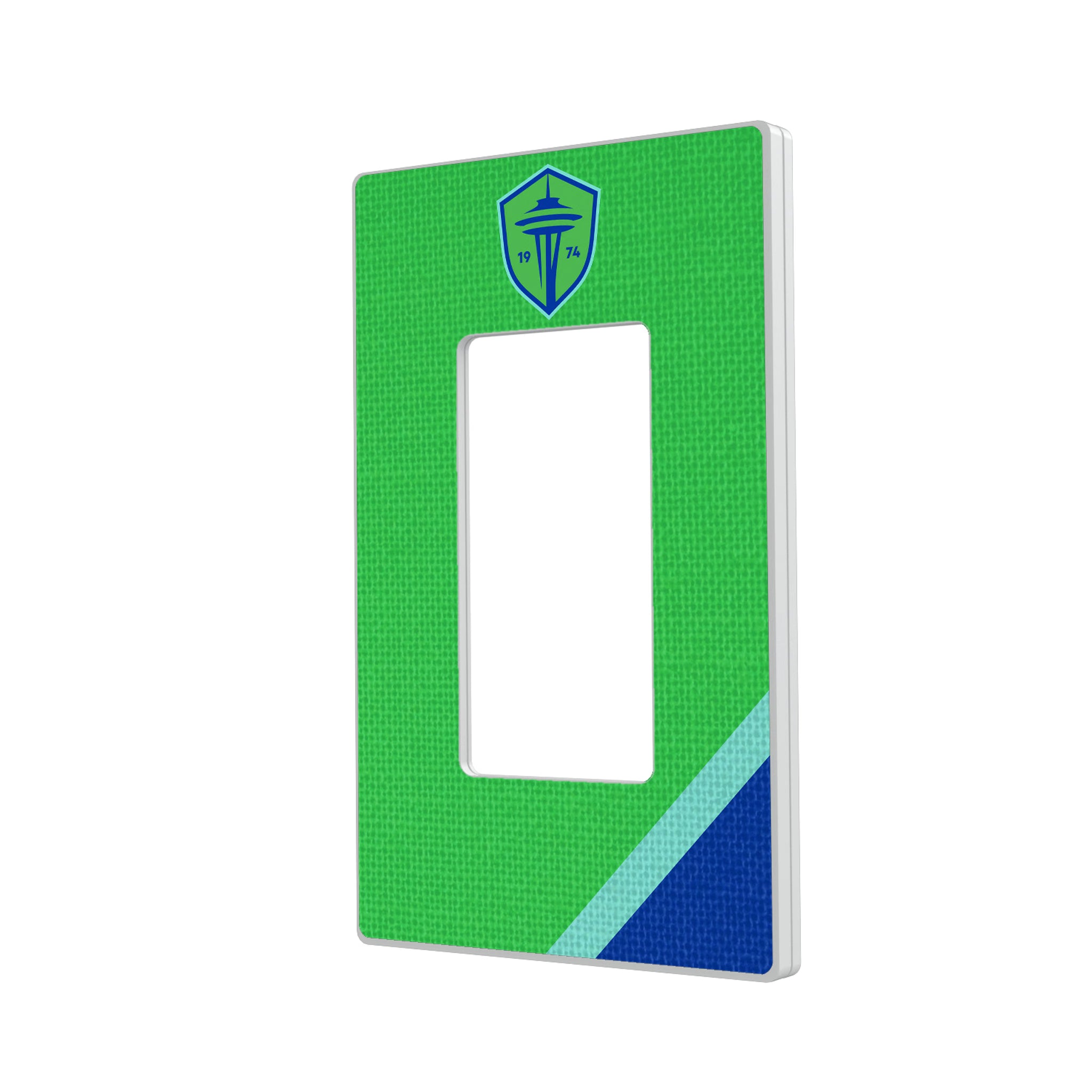 Seattle Sounders FC Diagonal Stripe Hidden-Screw Light Switch Plate#Style_Single Rocker