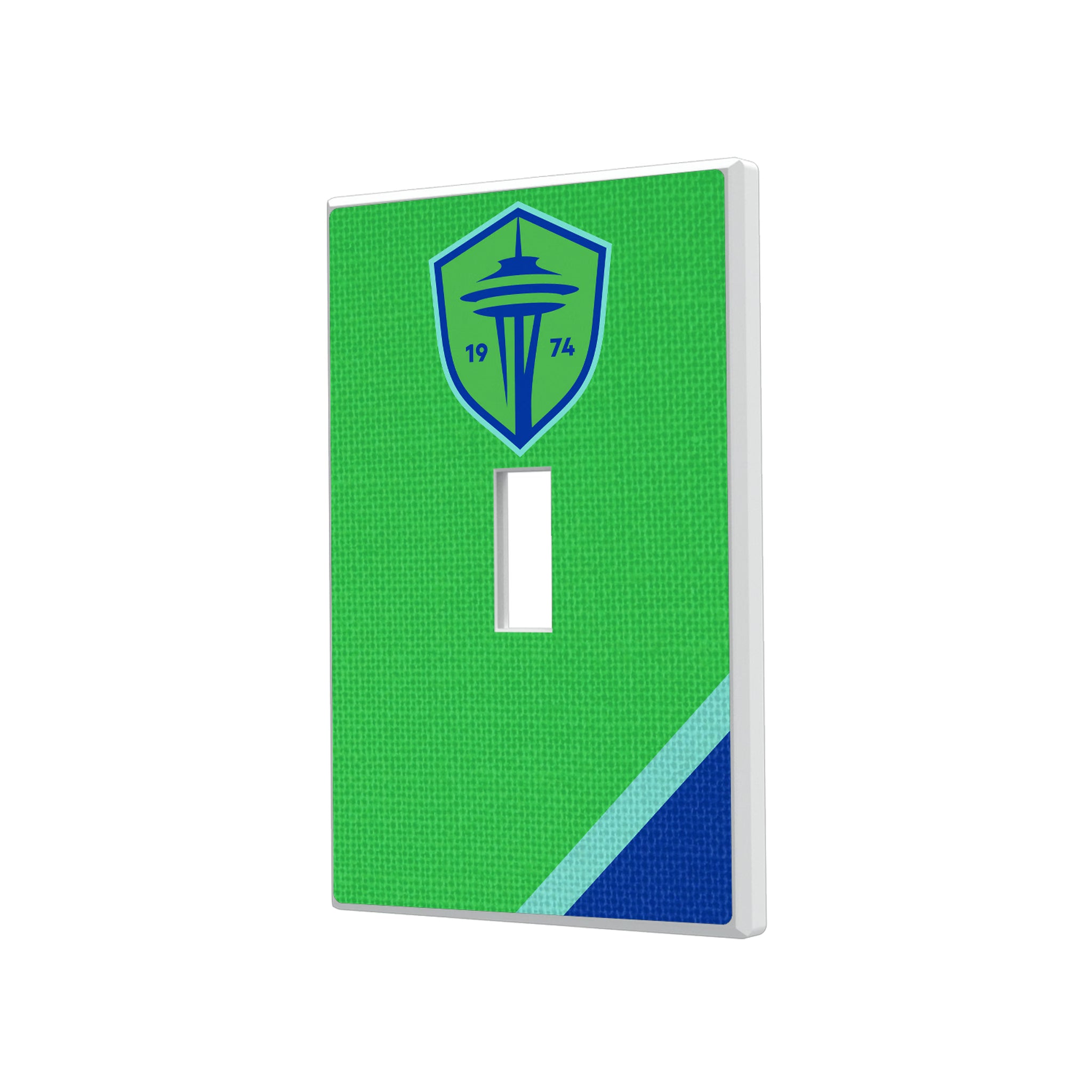 Seattle Sounders FC Diagonal Stripe Hidden-Screw Light Switch Plate#Style_Single Toggle