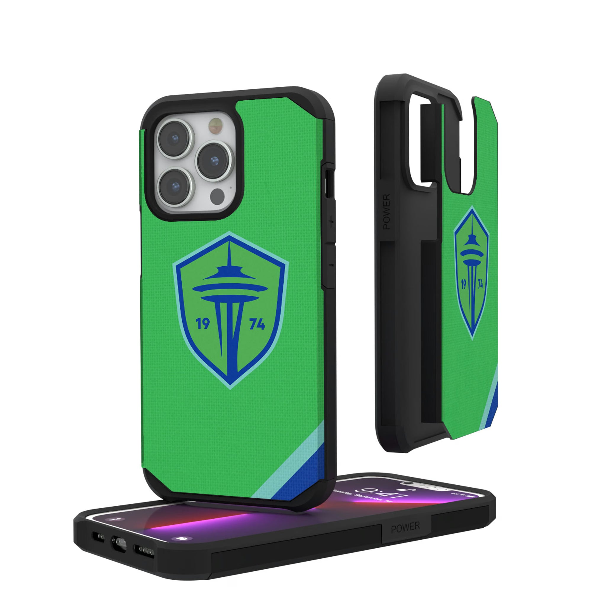Seattle Sounders FC Diagonal Stripe iPhone Rugged Phone Case for Apple iPhone