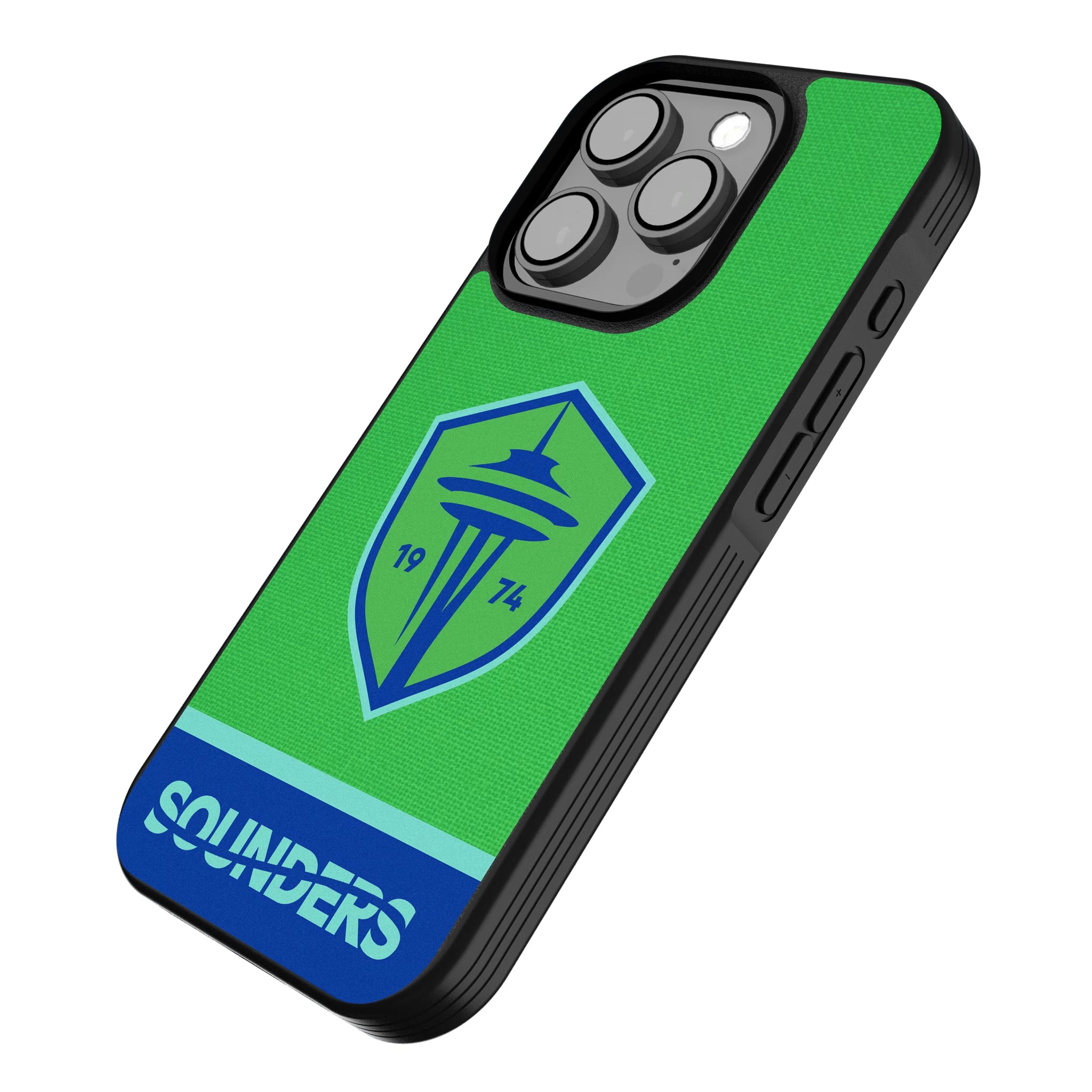 Seattle Sounders FC Endzone Solid iPhone Bump Phone Case for Apple iPhone - Isometric View