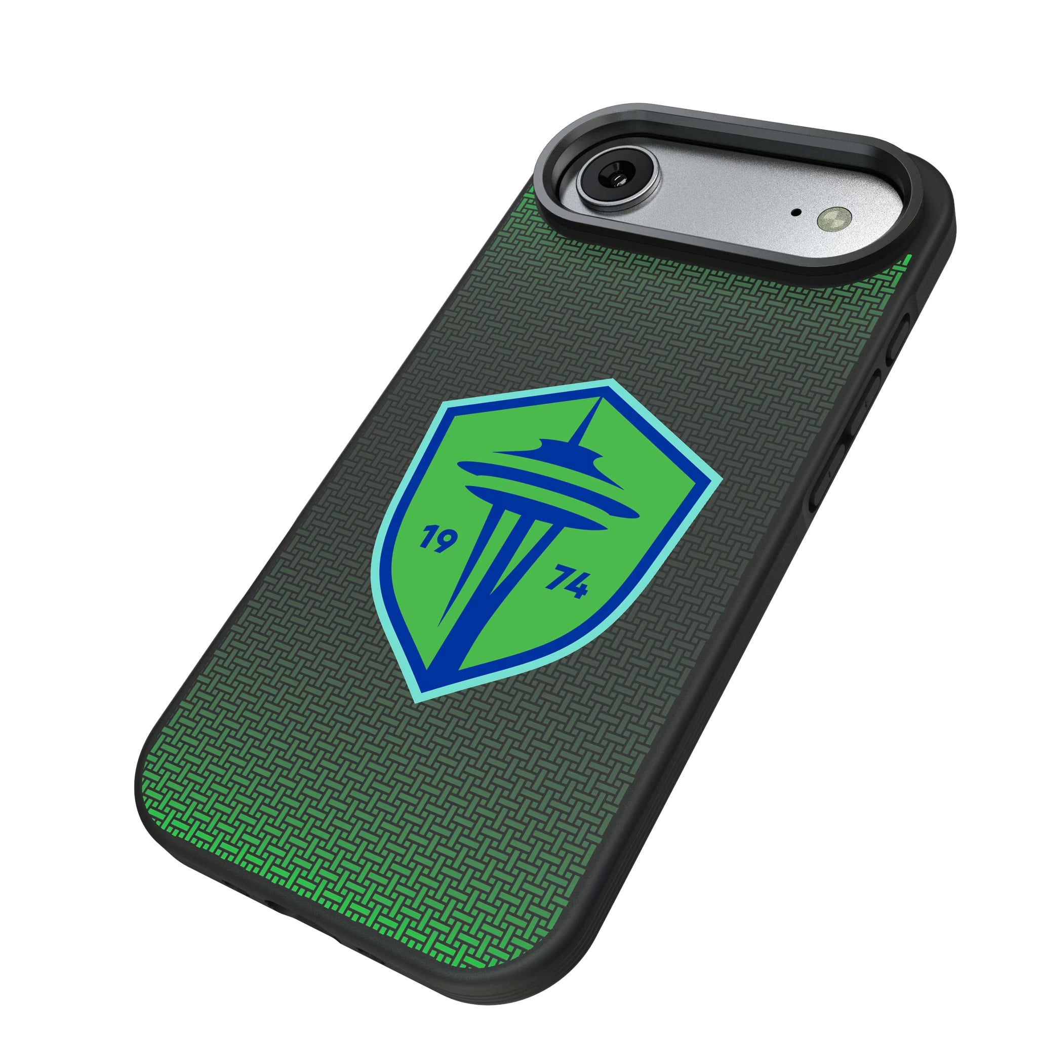 Seattle Sounders FC Linen iPhone Bump Phone Case for Apple iPhone - Isometric View#Device_iPhone Air
