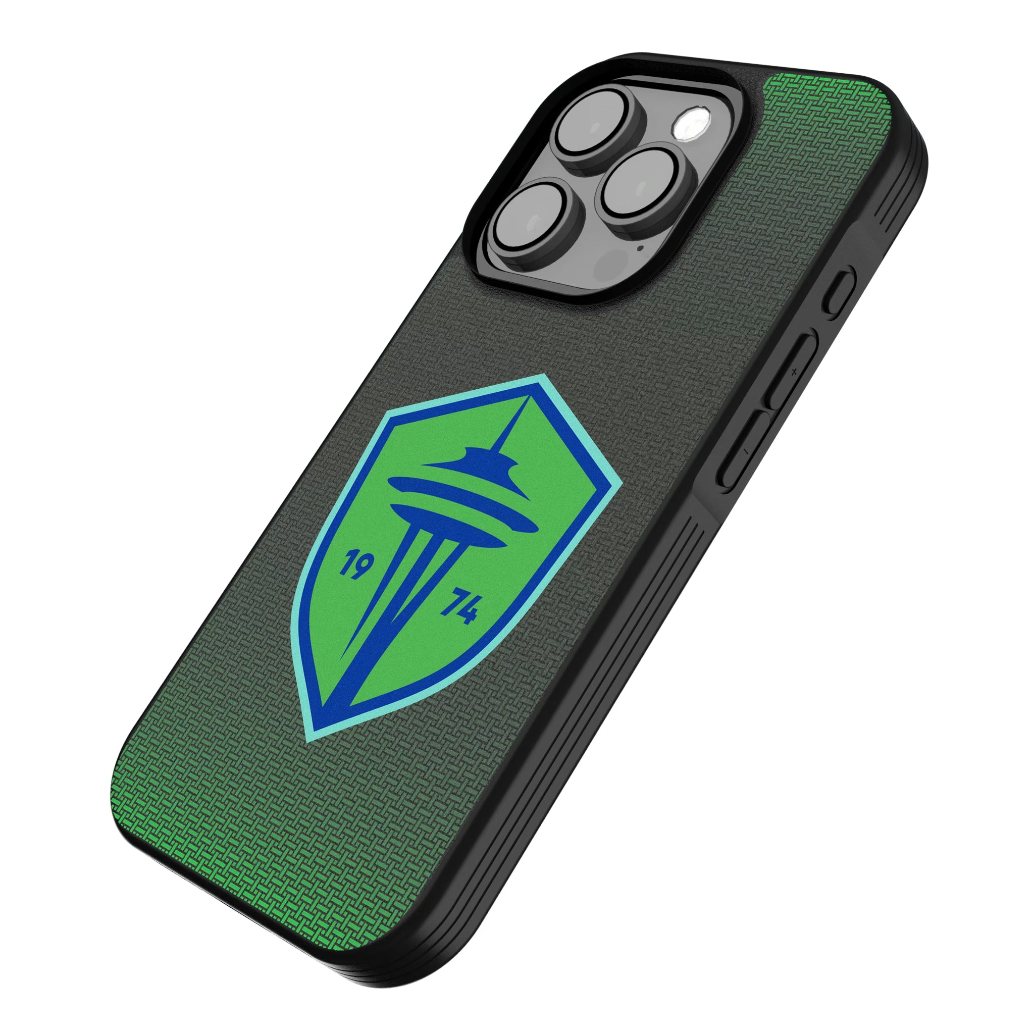 Seattle Sounders FC Linen iPhone Bump Phone Case for Apple iPhone - Isometric View